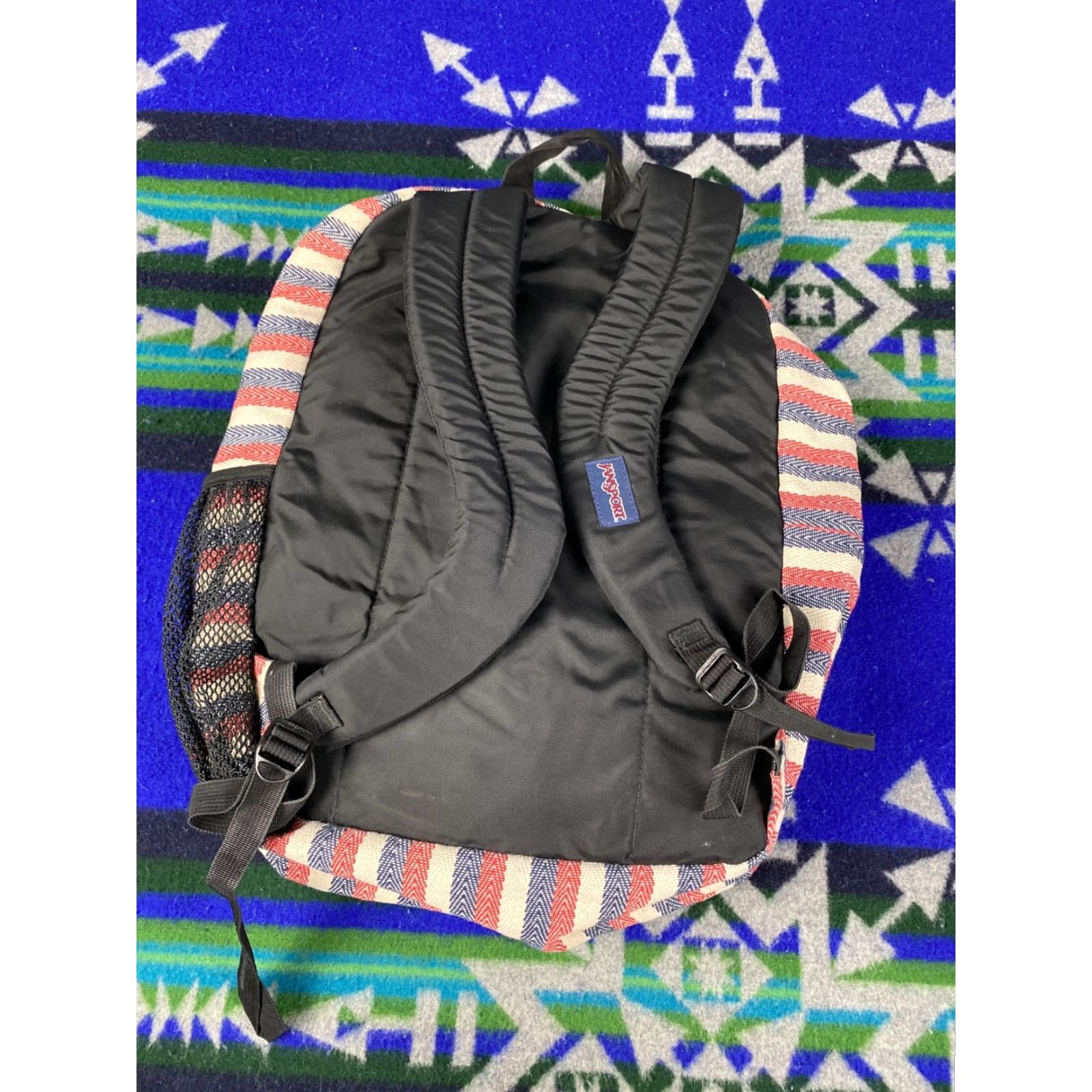 Jansport VINTAGE JanSport Big Student Backpack Red White & Blue Tweed Heavy USA Backpack Men Blue Tweed USA Sports Men's Backpack Size ONE SIZE - 4 Thumbnail