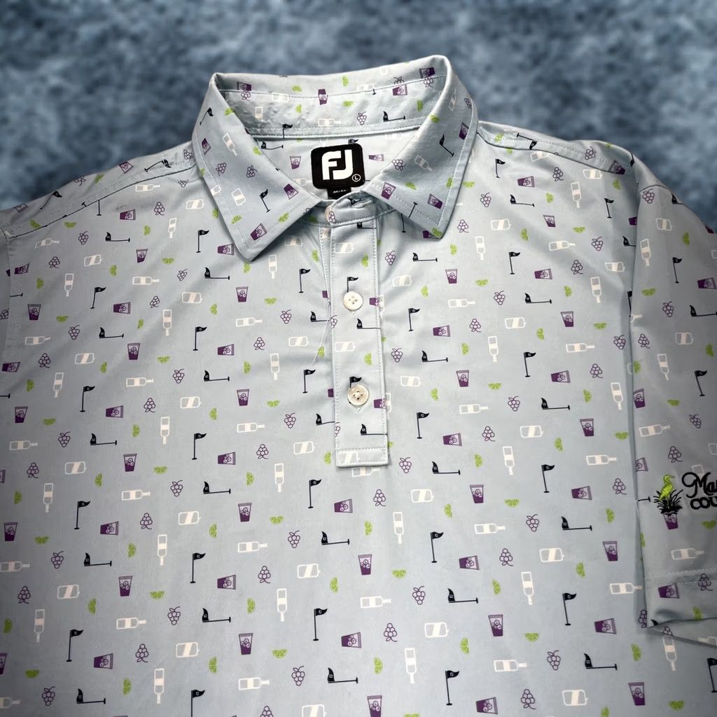 Footjoy FootJoy Polo Shirt Mens L Blue Golf Logo Breathable Stretch Short Sleeve Polo Mens Large Blue FootJoy Logo Golf Shirt Size US L / EU 52-54 / 3 - 1 Thumbnail
