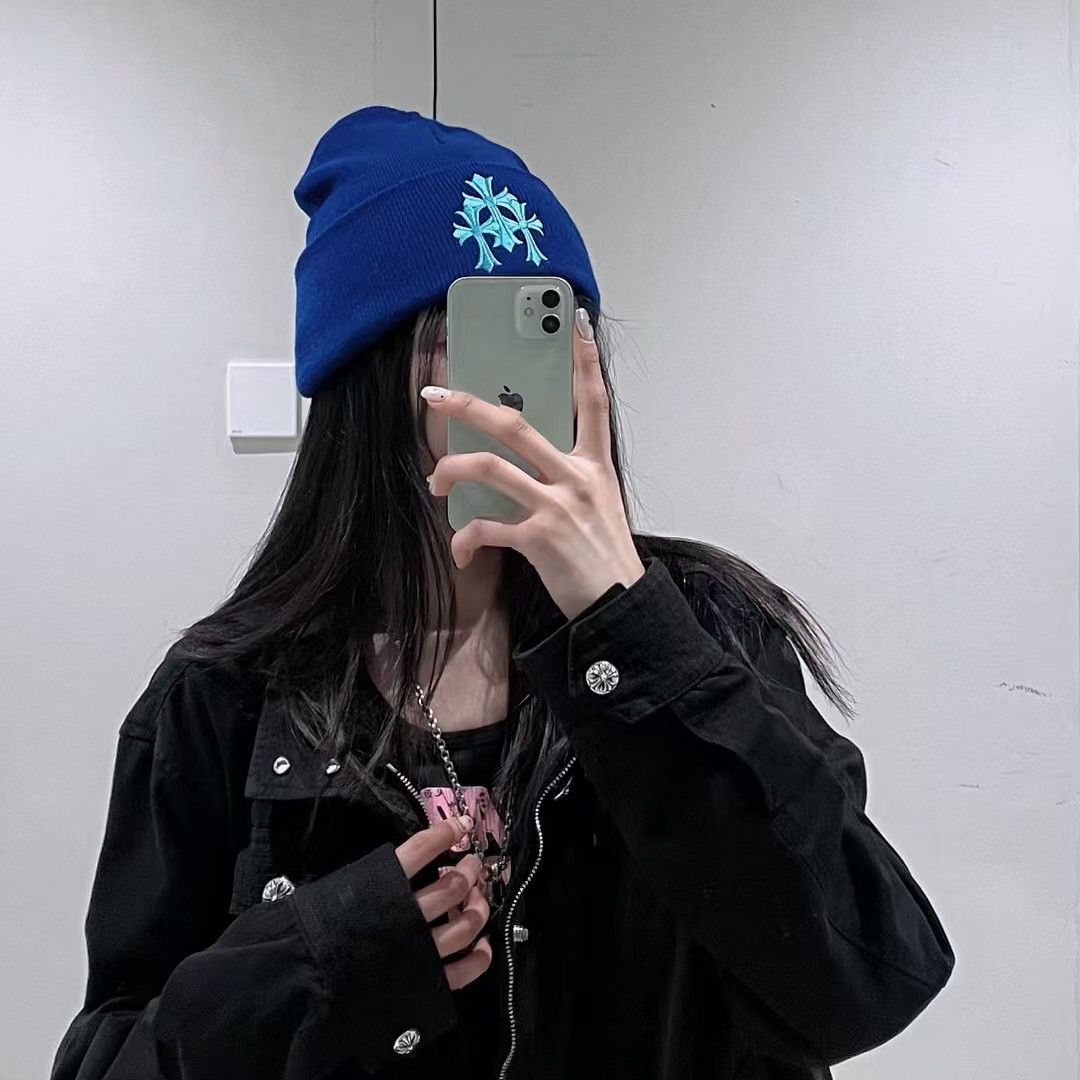 Chrome Hearts Chrome Hearts Embroidered Triple Crosses CH Script Beanie Size ONE SIZE - 12 Thumbnail