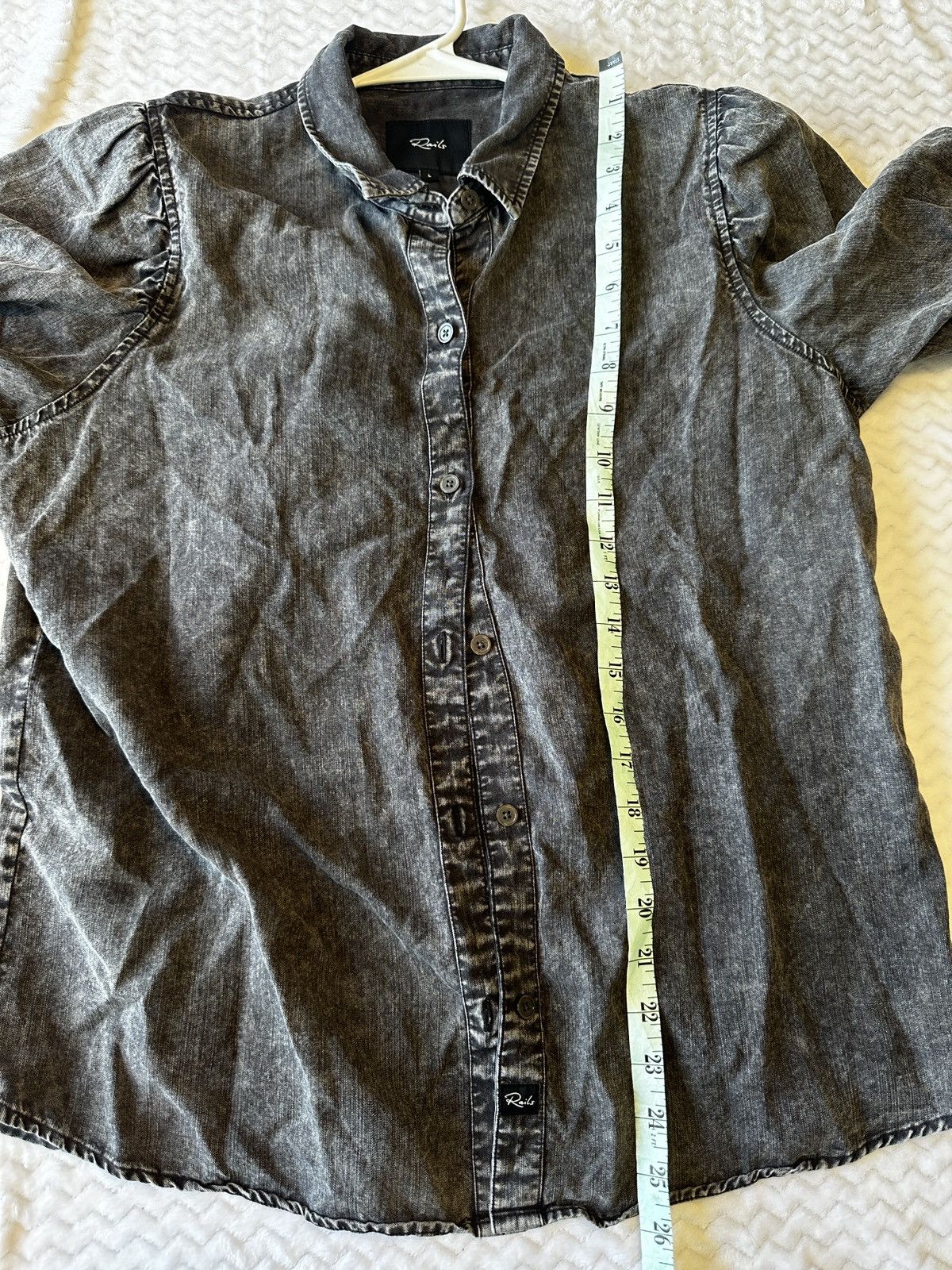 Rails Rails Angelica Black Acid Wash Top Button Front Women Size l Size L / US 10 / IT 46 - 7 Thumbnail