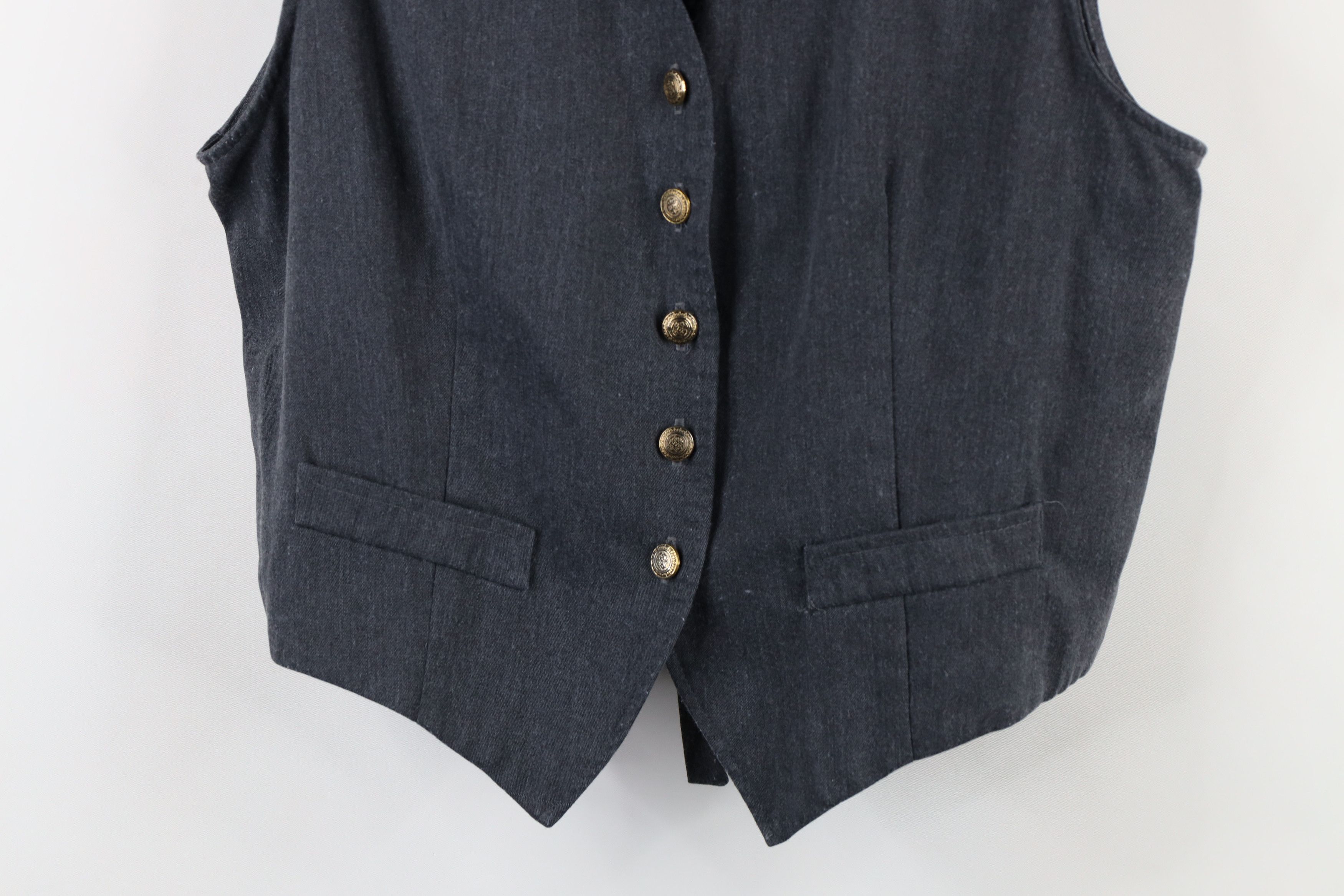 Vintage Vintage 90s Streetwear Buckle Back Vest Jacket Gray USA Size L / US 10 / IT 46 - 3 Thumbnail