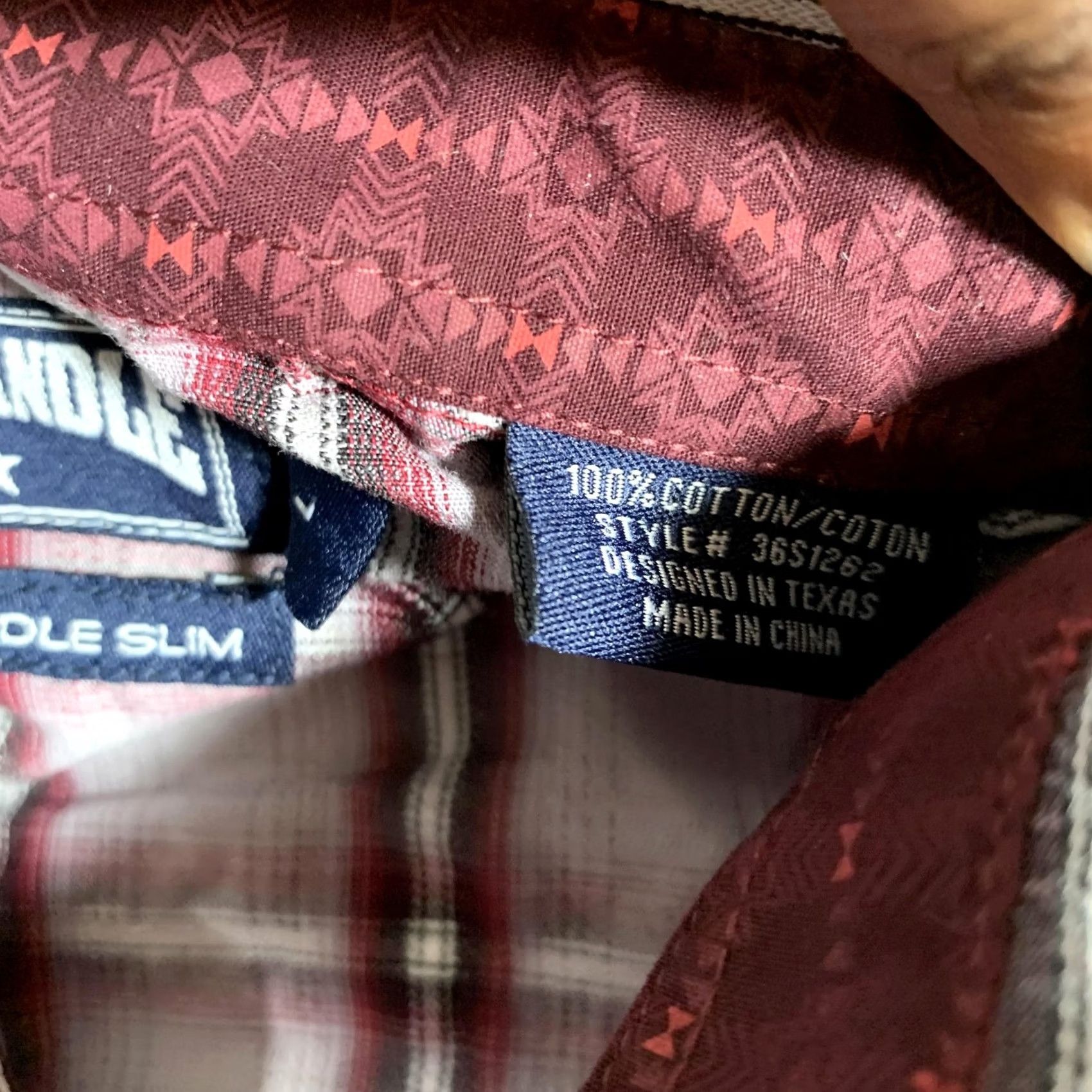 Vintage Panhandle Slim Shirt Mens Large Red White Plaid Western Snap Long Sleeve 36S1262 Size US L / EU 52-54 / 3 - 6 Thumbnail