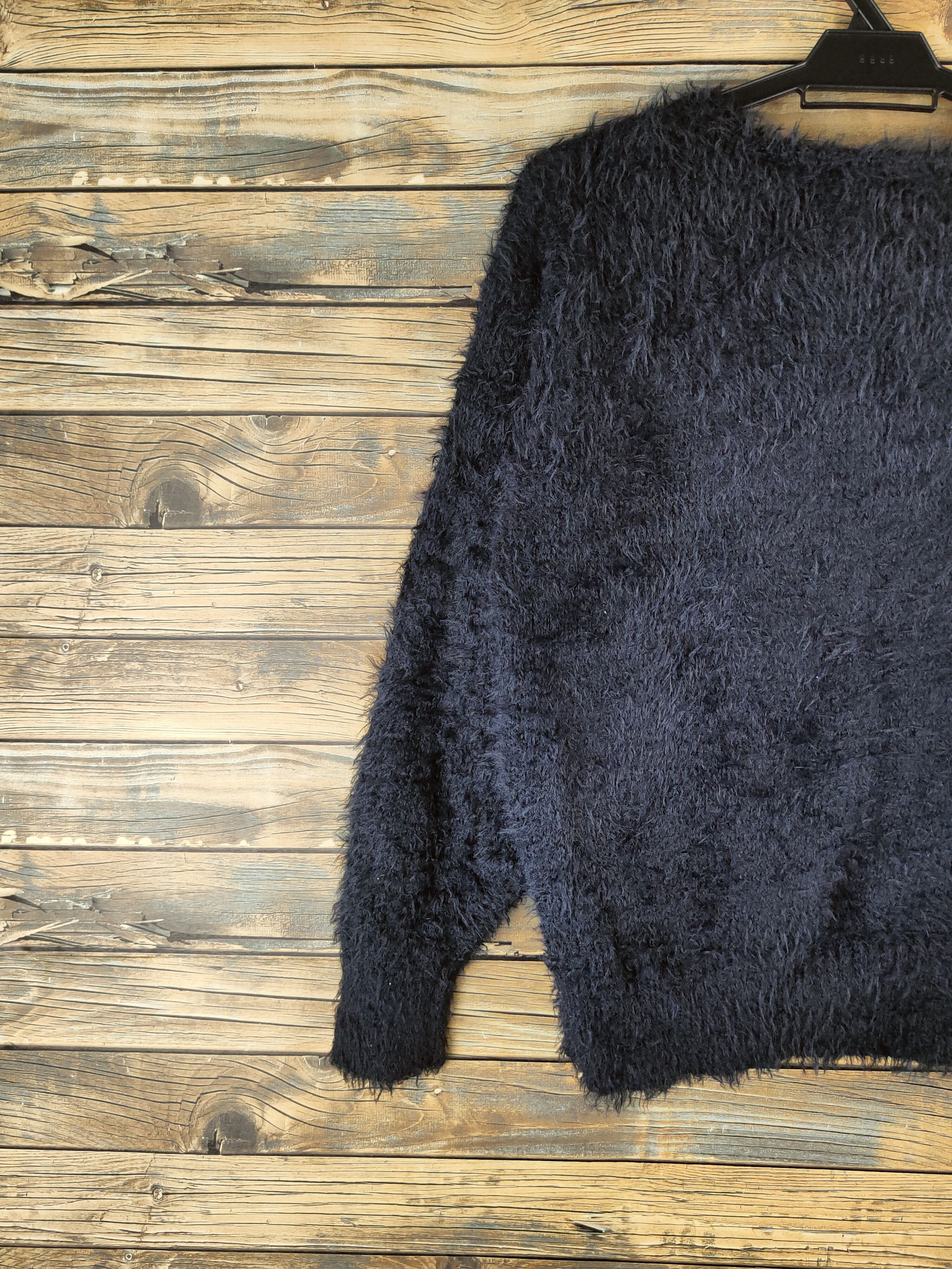 GU DL GU Navy Fur Shaggy Mohair Knitwear #46-523 Size M / US 6-8 / IT 42-44 - 8 Thumbnail