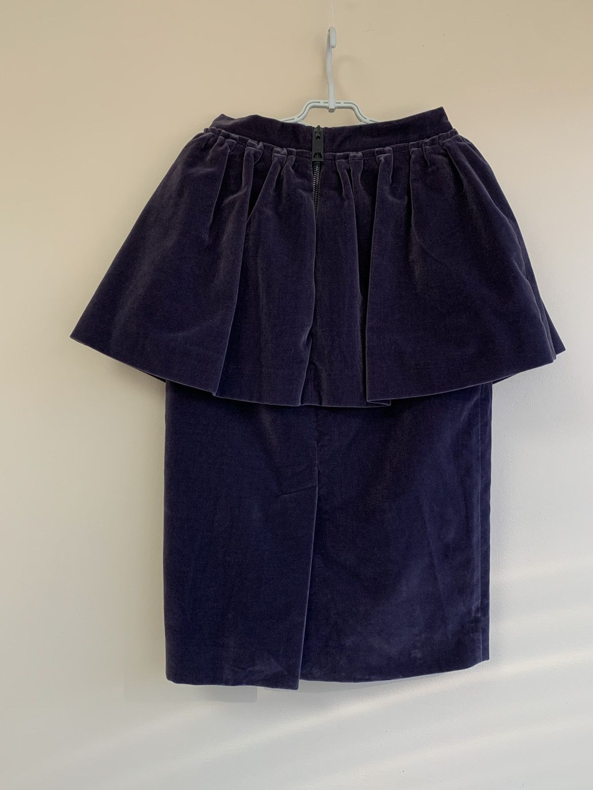 Burberry Prorsum Navy Velvet Patterned Skirt Women ITALY