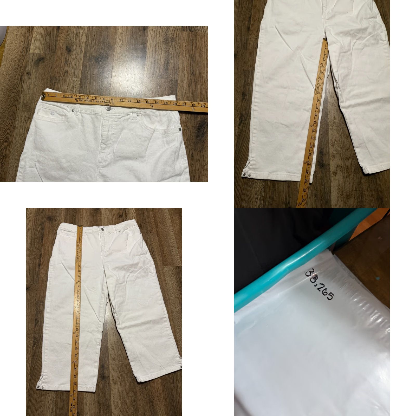 Gloria Vanderbilt Gloria Vanderbilt Amanda Jeans Capris White 12 Regular Stretch Denim 5-Pocket Pressed Rise High Ladies Womens Size 34" / US 12 / IT 48 - 8 Thumbnail