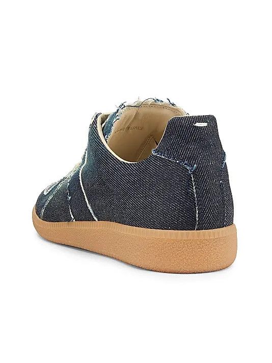 Maison Margiela os11x0326 Replica Denim Low-Top Sneakers in Blue Denim Size US 8 / EU 41 - 3 Thumbnail