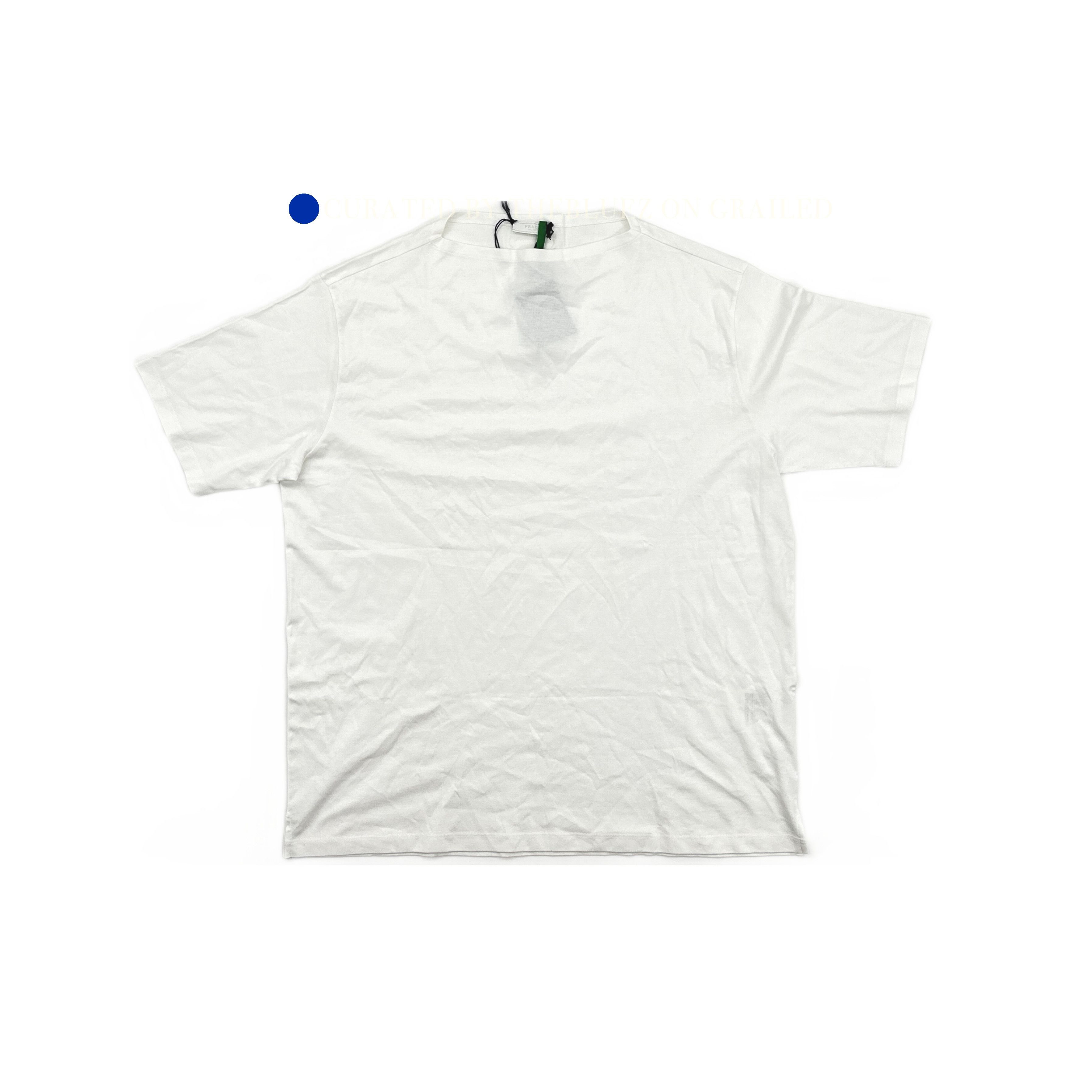 Prada Minimalist Triangle Logo T-Shirt in White Size US M / EU 48-50 / 2 - 1 Thumbnail