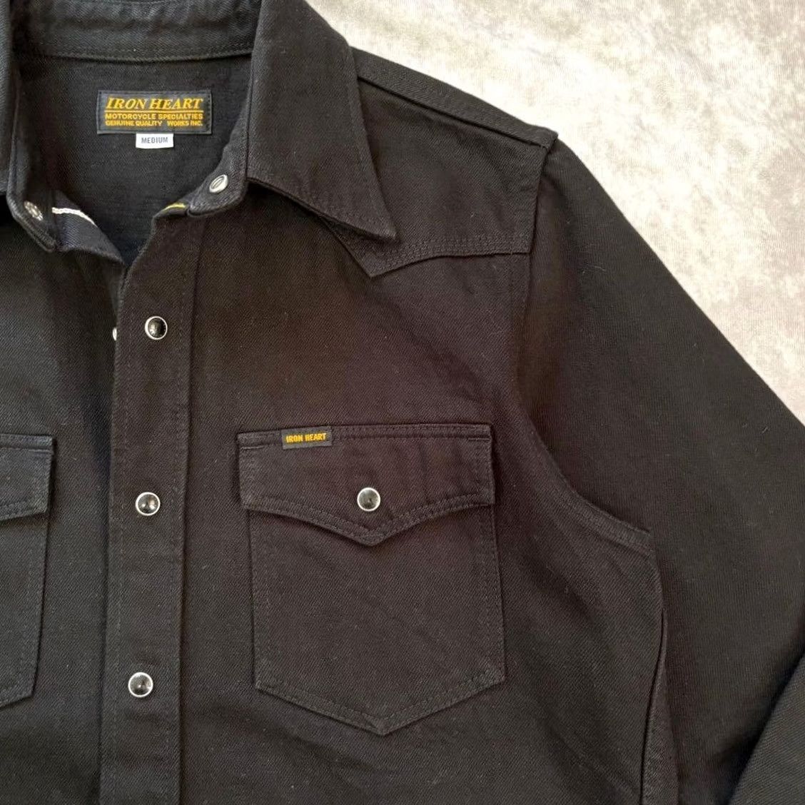 Iron Heart Iron Heart Western Shirt M Black 12oz Selvedge Denim Mens Size US M / EU 48-50 / 2 - 5 Thumbnail