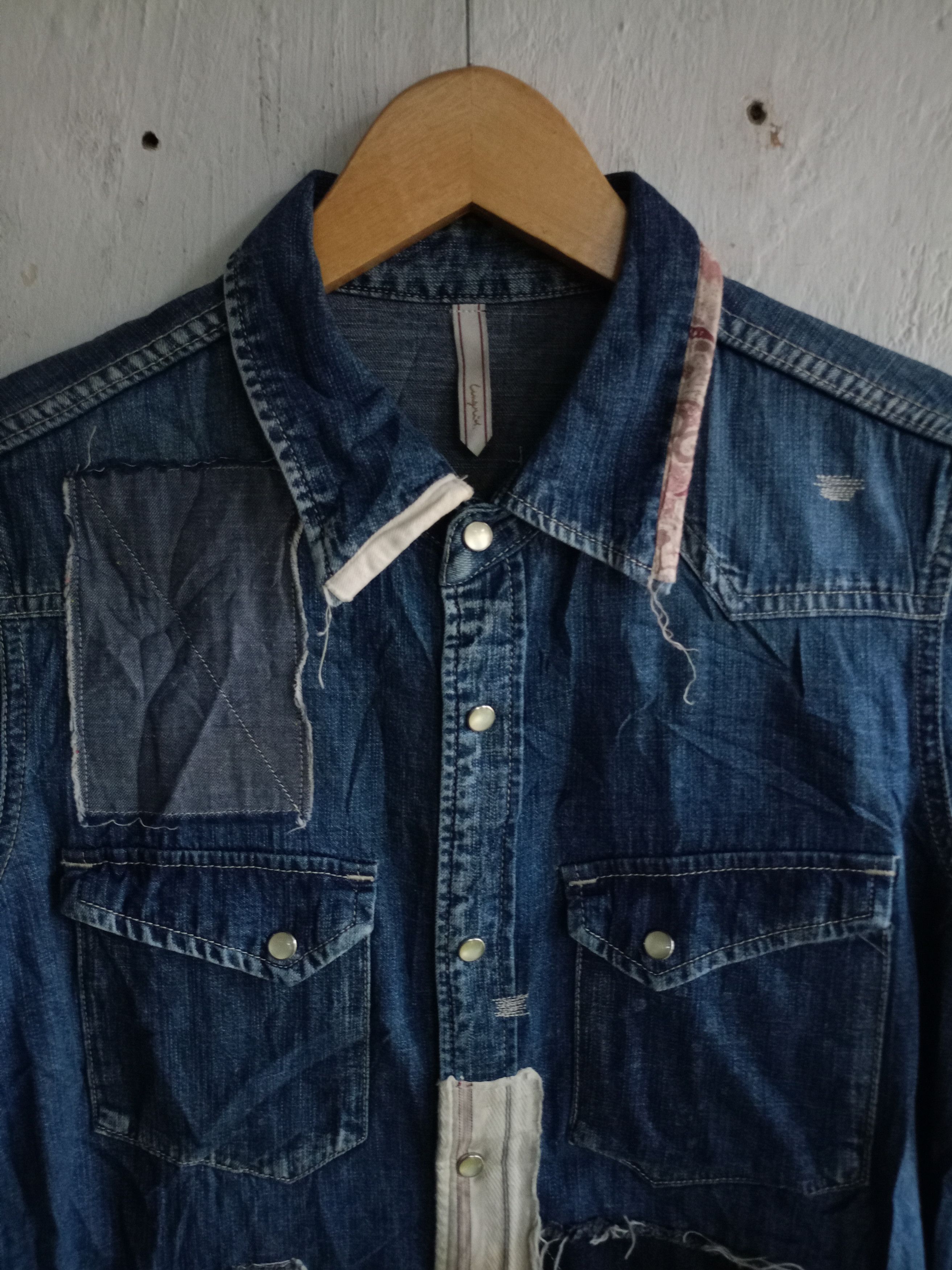 Japanese Brand Ungrid Long Sleeve Patchwork Denim Shirts style kapital Size US M / EU 48-50 / 2 - 2 Thumbnail