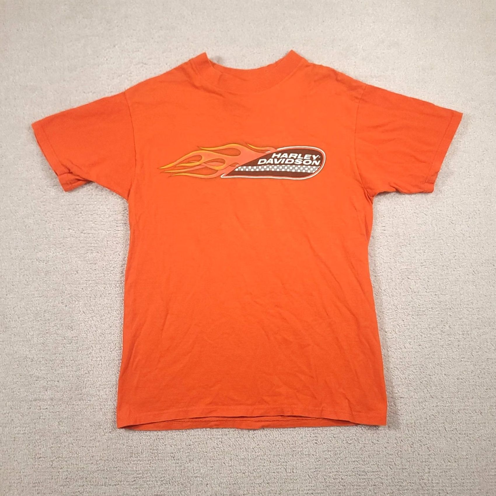 Harley Davidson VTG Harley-Davidson Shirt Large Orange Bettendorf Iowa Motor Biker Casual Mens T-Shirt Colorful Logo Graphic Print Size US L / EU 52-54 / 3 - 2 Thumbnail