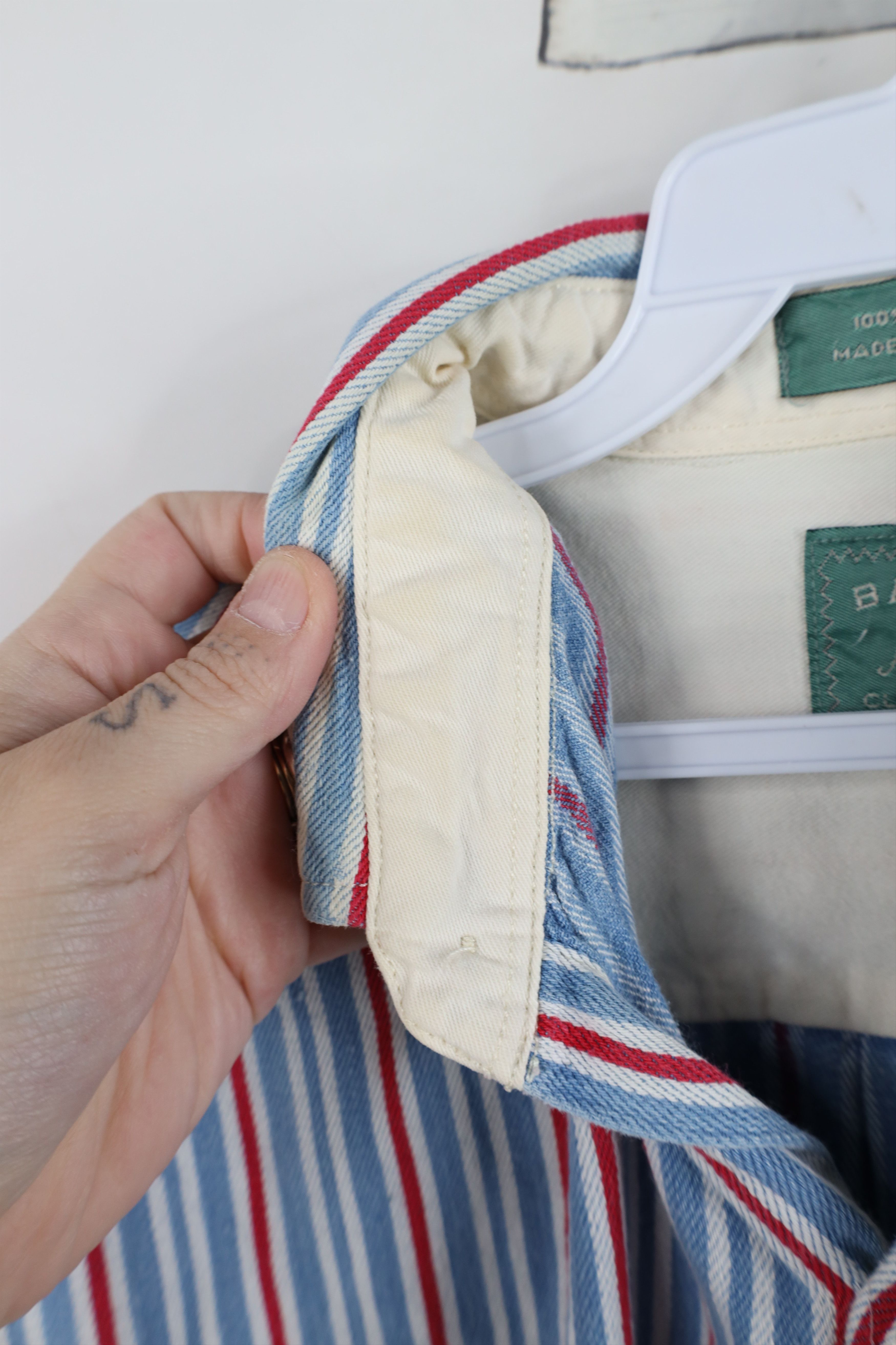 Vintage Vintage 90s Streetwear Striped Soft Denim Button Down Shirt Size US L / EU 52-54 / 3 - 10 Thumbnail