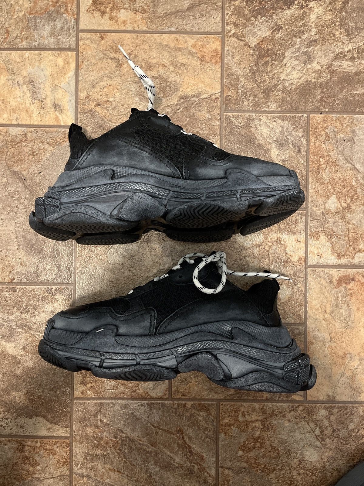Balenciaga Triple S Black Distressed