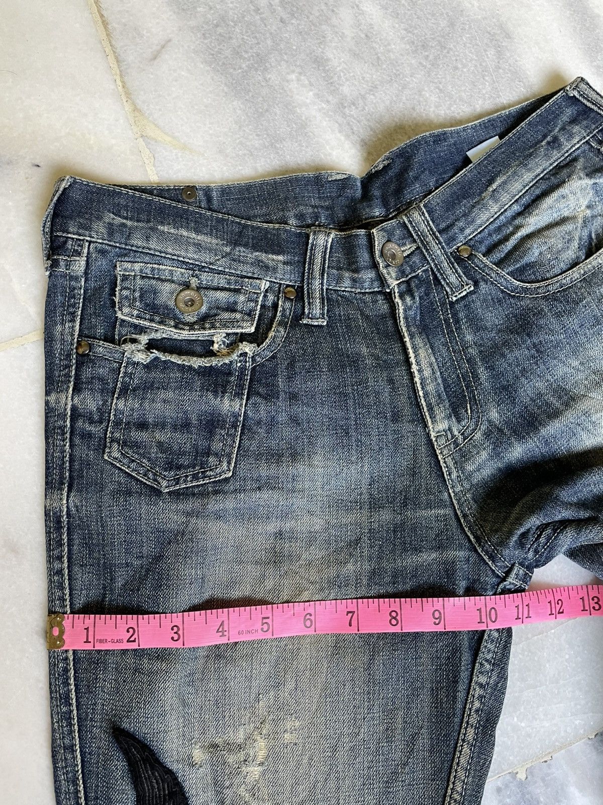 Le Grande Bleu (L.G.B.) Semantic Design LGB Style Flare Denim Pants Size US 31 - 13 Thumbnail