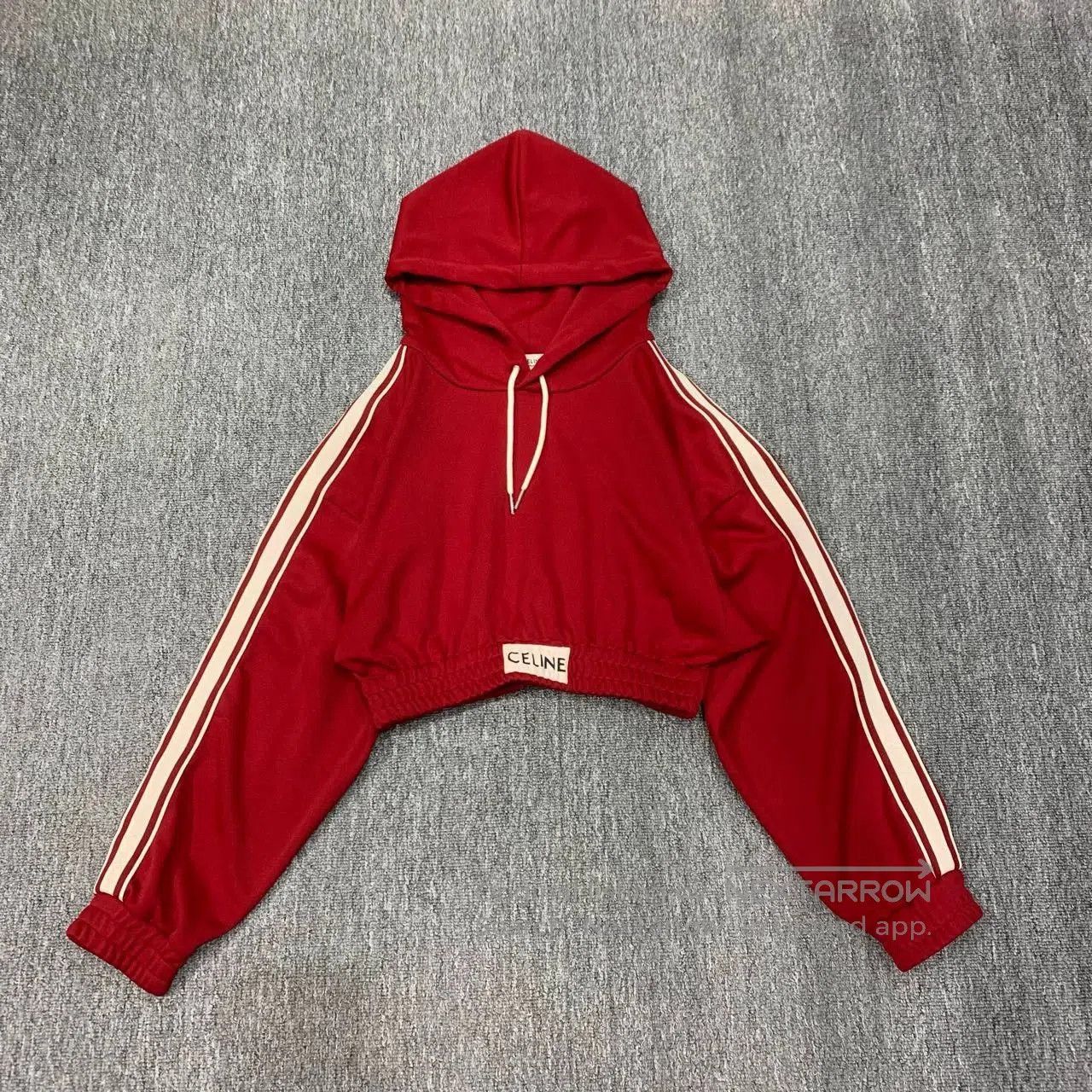 Celine red cropped hooded sweatshirt from Celine. Size S / US 4 / IT 40 - 1 Thumbnail