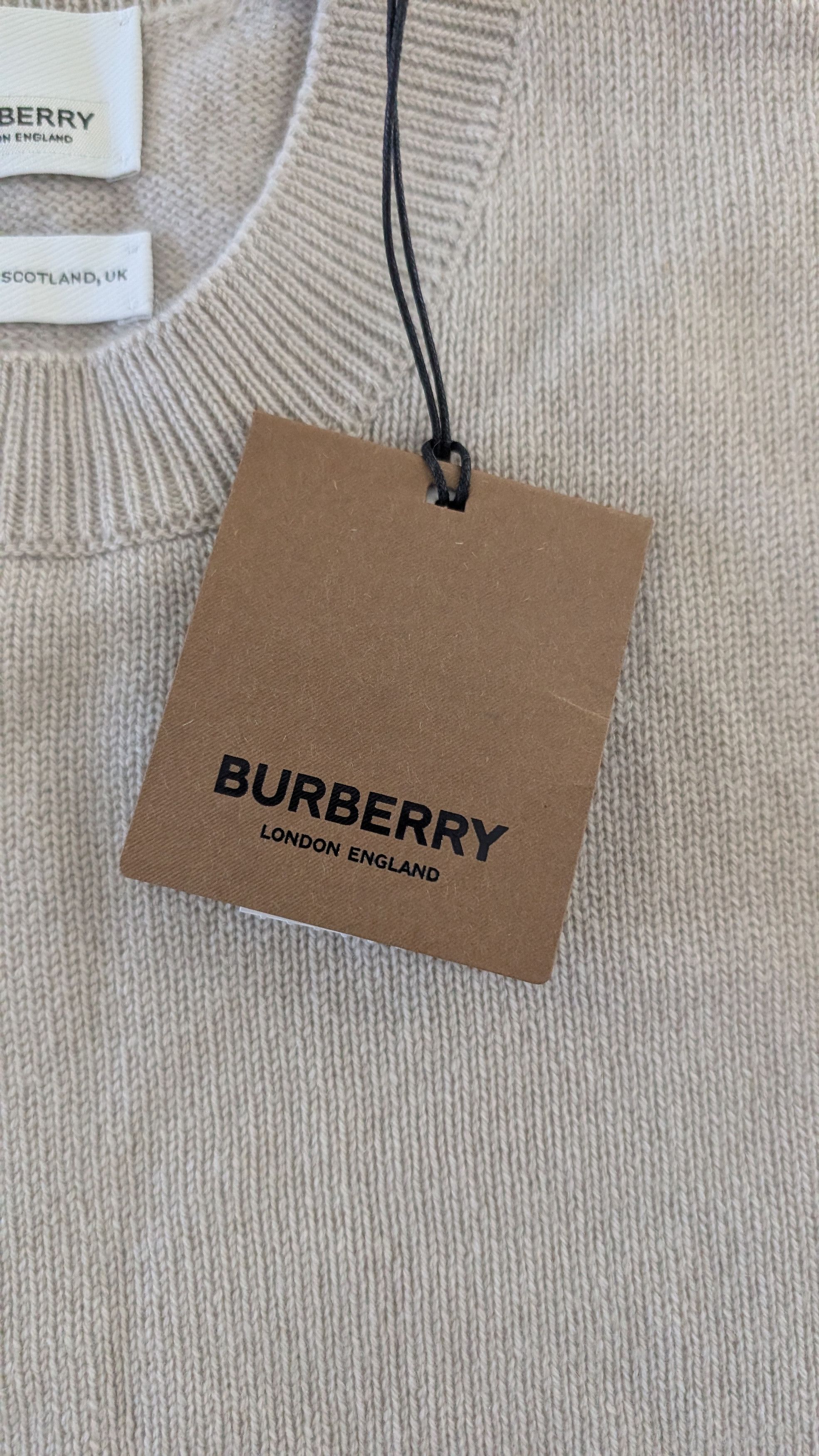 Burberry BURBERRY Grey 100% Cashmere Crew Neck Made in Scotland Size US S / EU 44-46 / 1 - 6 Thumbnail