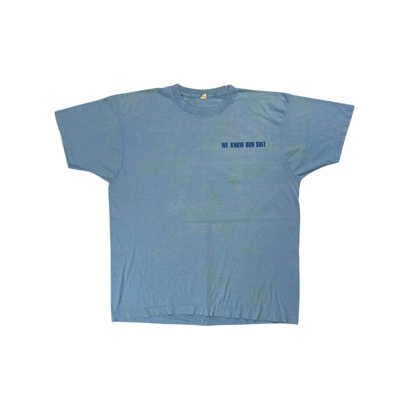 Vintage Vintage 80s We Know Our Shit Pipeline Testing Laser East tee Size US L / EU 52-54 / 3 - 1 Thumbnail
