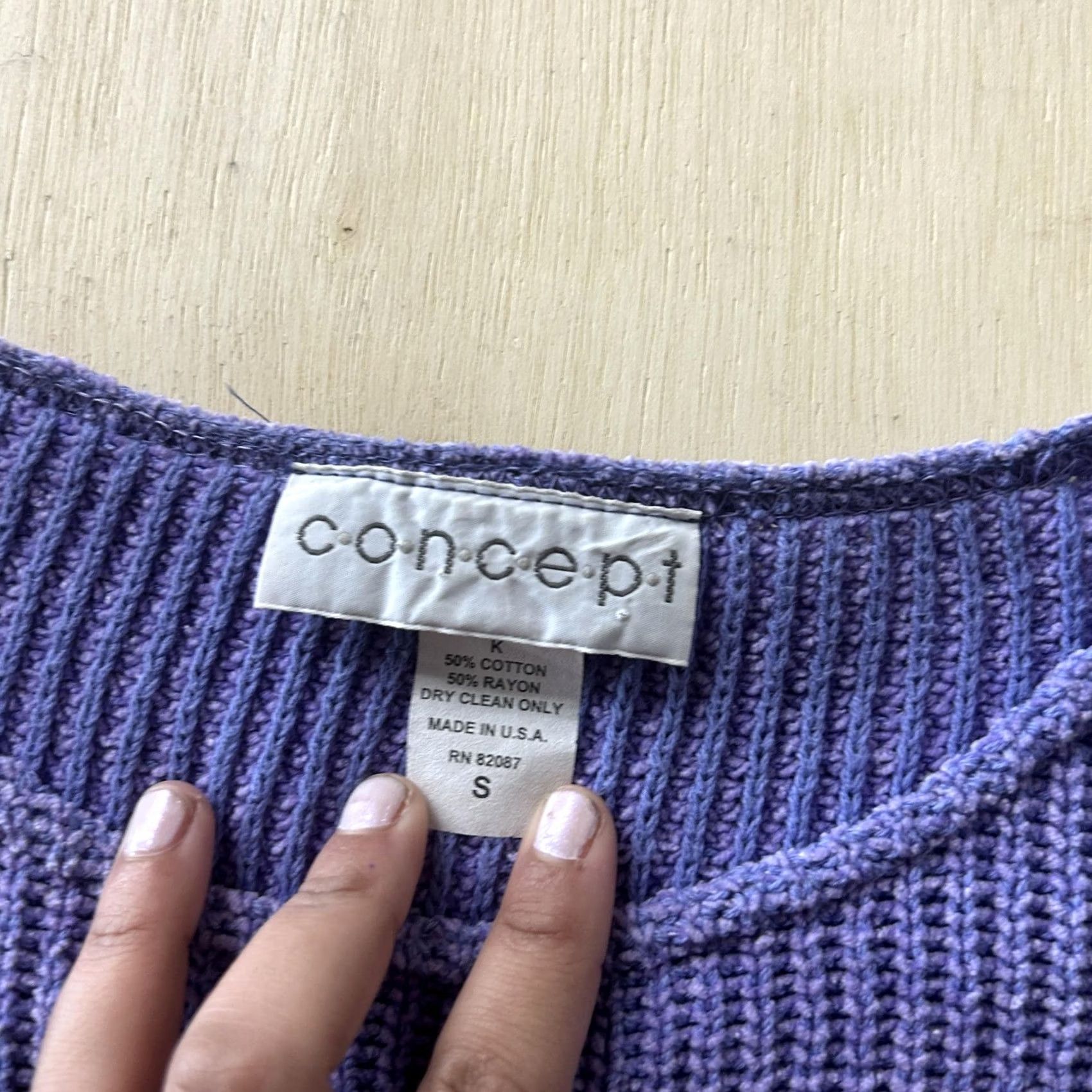 Vintage VINTAGE Concept Sweater Womens Small Purple Waffle Knit 3/4 Sleeve Crewneck USA Size S / US 4 / IT 40 - 3 Thumbnail