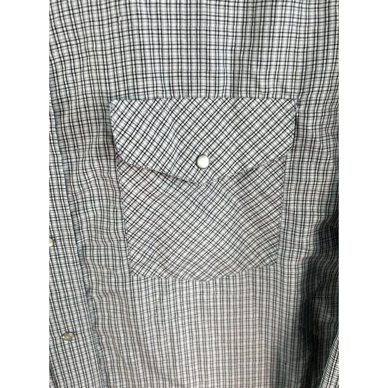 Vintage Western Pearl Snap Shirt Mens 2XL Gray Check Button-Up Long Sleeve Size US XXL / EU 58 / 5 - 3 Thumbnail