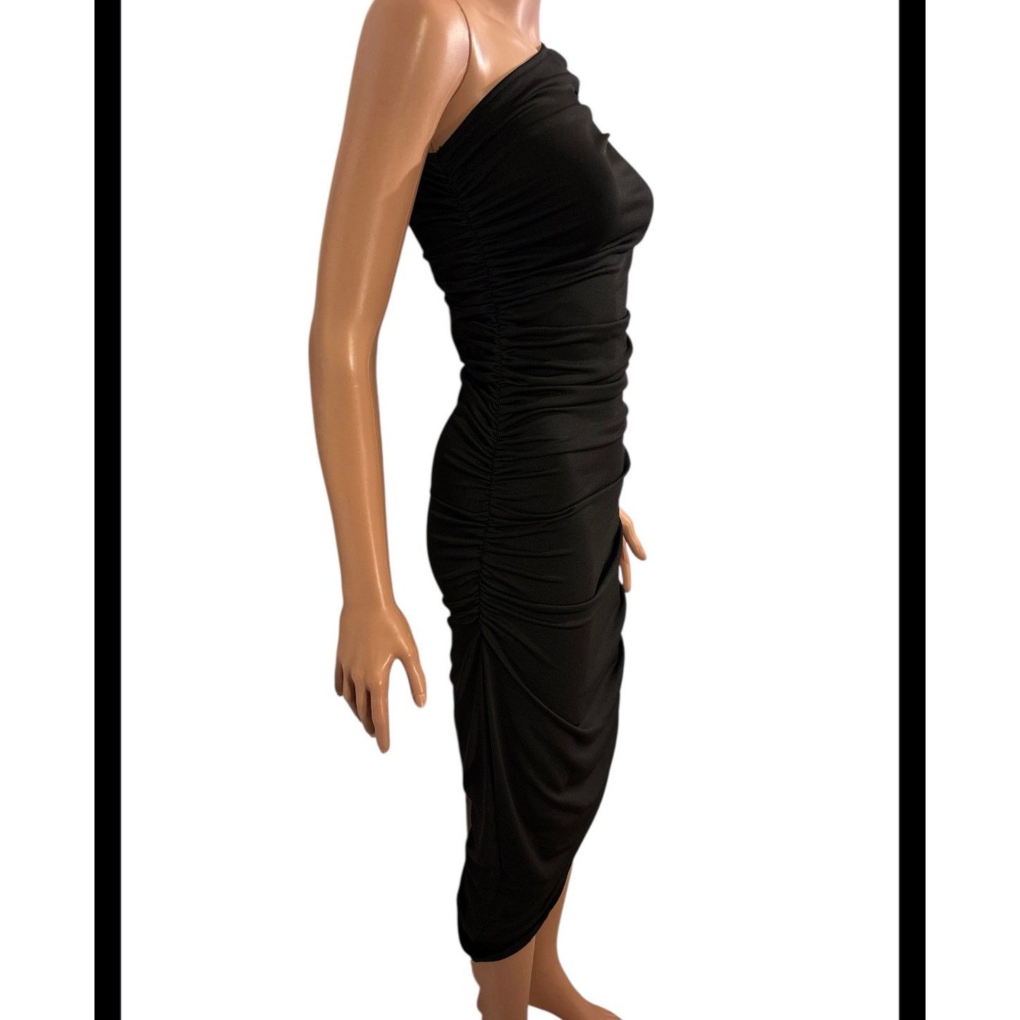Shein One-Shoulder Ruched Bodycon Dress Size Small