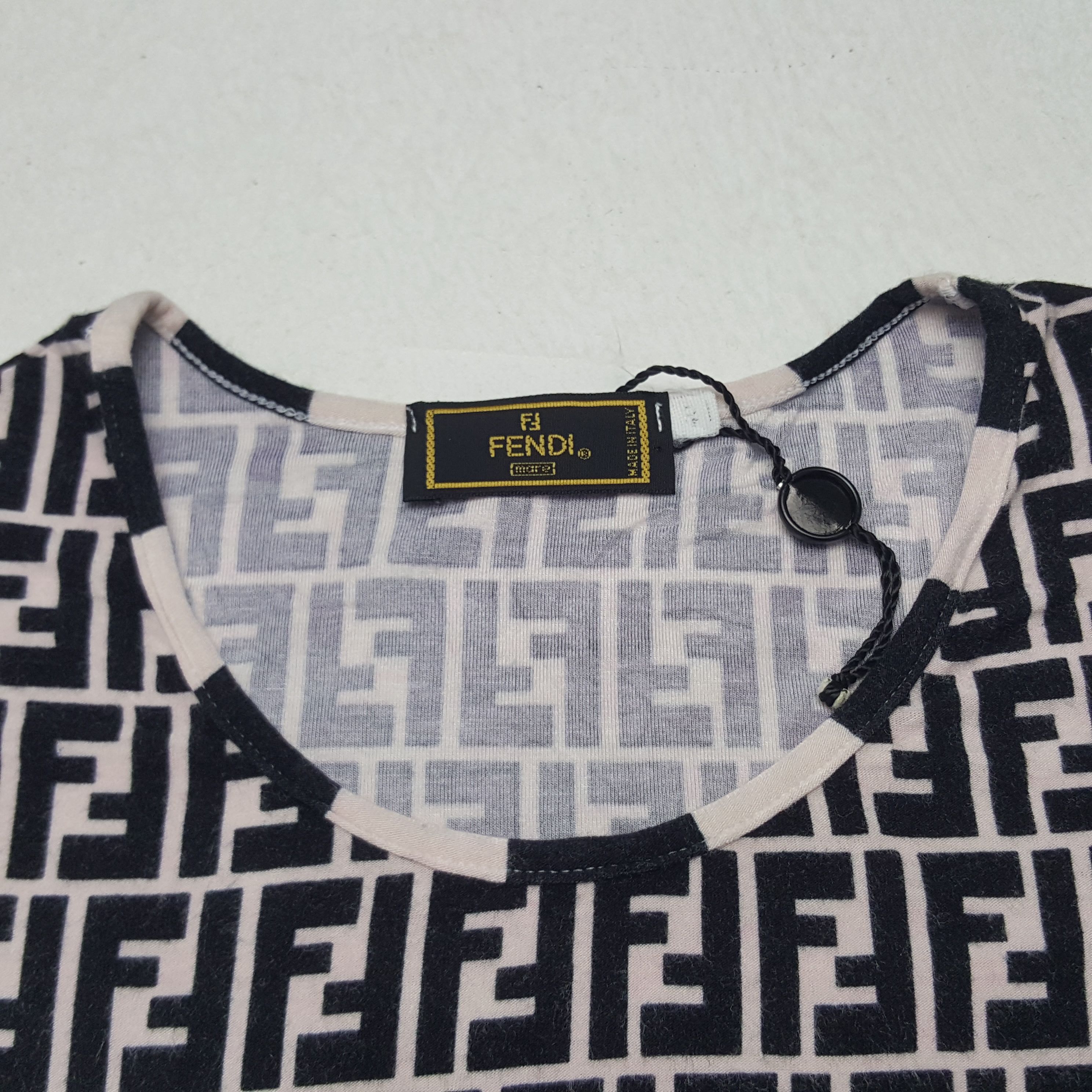Fendi × Vintage Vintage Fendi Italian Brand Monogram Art Tshirt Size US XXS / EU 40 - 3 Thumbnail