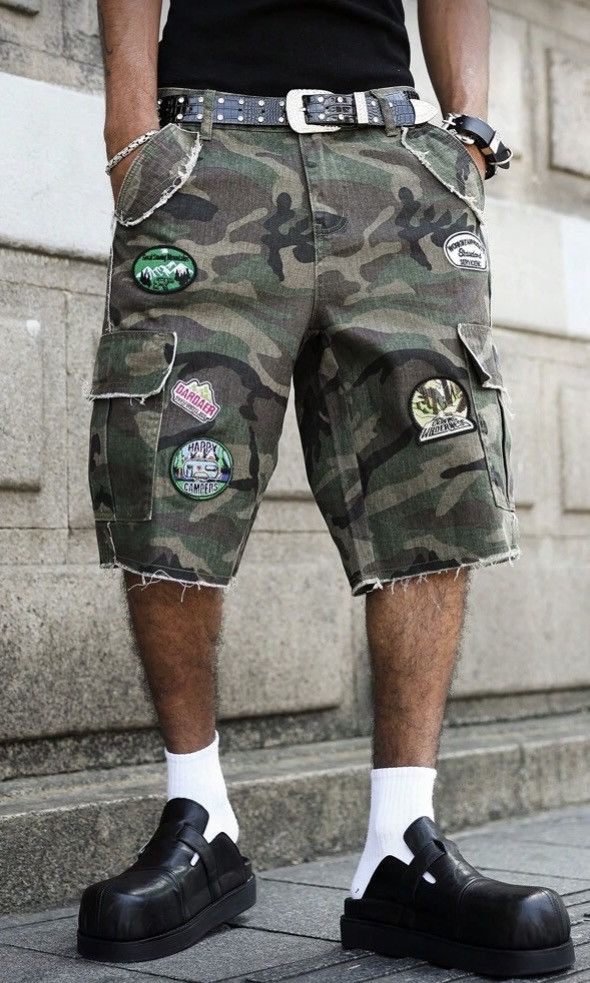 Other Camo Cargo Shorts - Multi-Pocket Utility Wear - Gorpcore Size US 31 - 3 Thumbnail