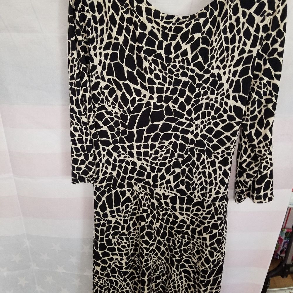 Other Enfocus Studio 16 Black Animal Print 3/4 Sleeve Size XXL / US 16-18 / IT 52-54 - 4 Thumbnail