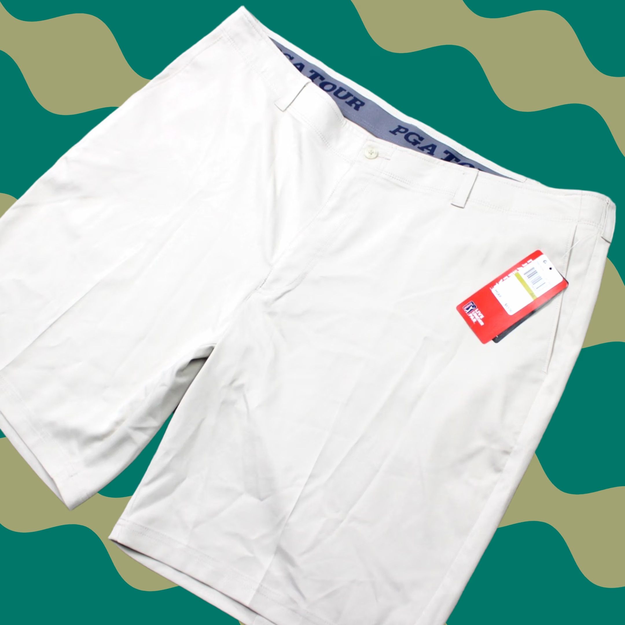 PGA Tour PGA TOUR Mens Shorts 44 Beige 10" Performance Stretch Chino Pockets UV Moisture Wicking Regular 暗 Size US 44 / EU 60 - 1 Thumbnail