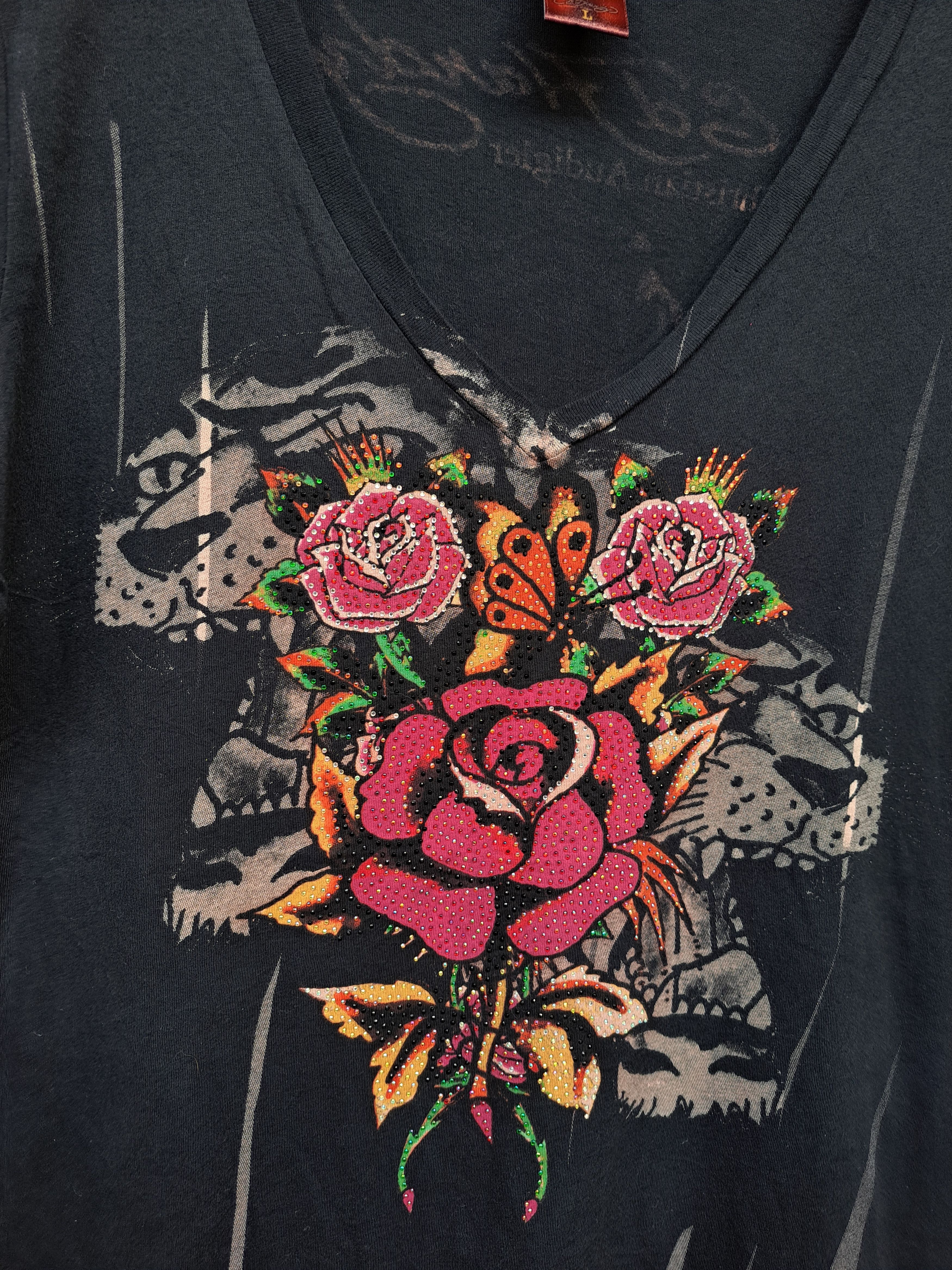 Ed Hardy Y2K Ed Hardy by Christian Audiger Printed Tshirt Tunic Size L / US 10 / IT 46 - 2 Thumbnail