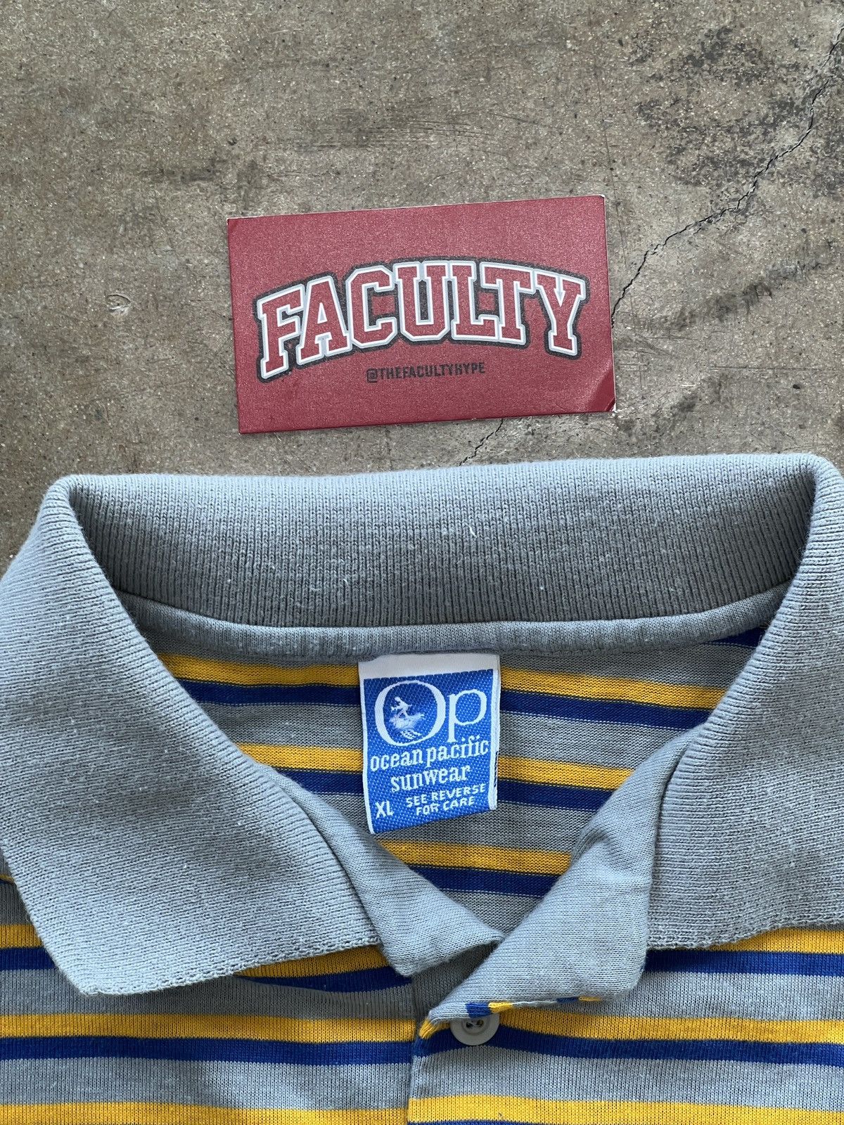 Ocean Pacific Vintage Ocean Pacific OP Single Stitch Stripe Polo XL Size US XL / EU 56 / 4 - 3 Thumbnail