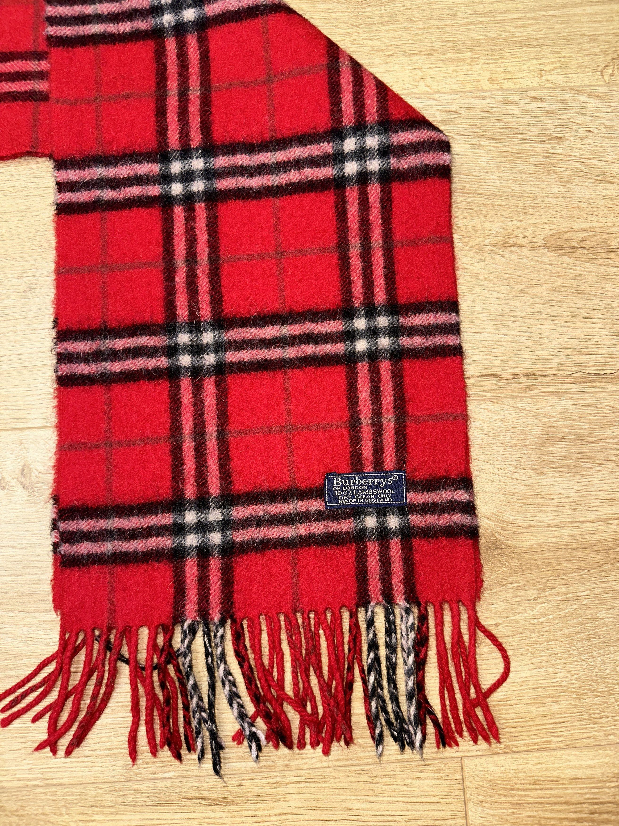 Burberry Iconic Burberrys Red Nova Check Scarf 150x23cm Size ONE SIZE - 3 Thumbnail