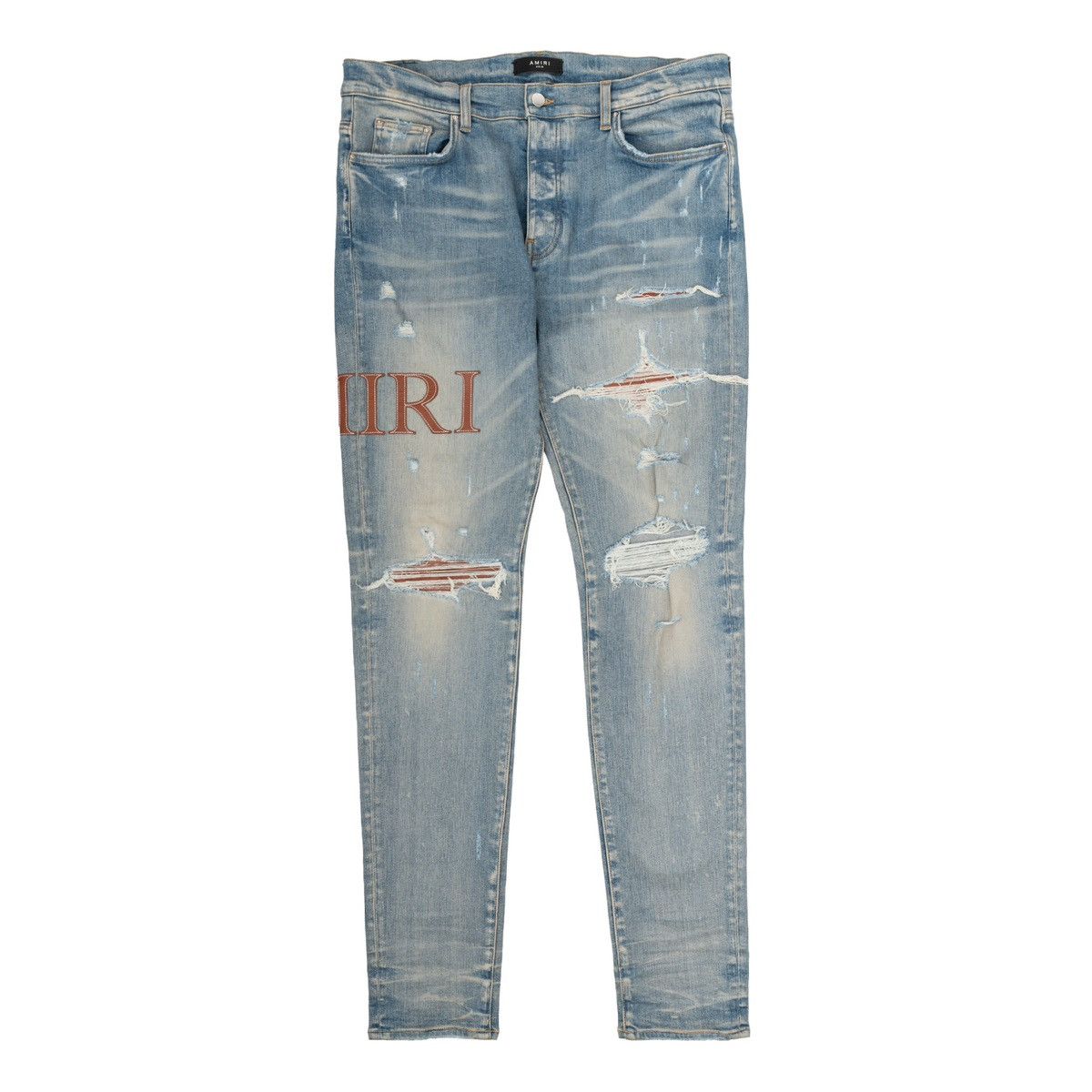 Amiri Amiri Leather Stitch Logo Jeans Clay Indigo Size US 38 / EU 54 - 1 Thumbnail