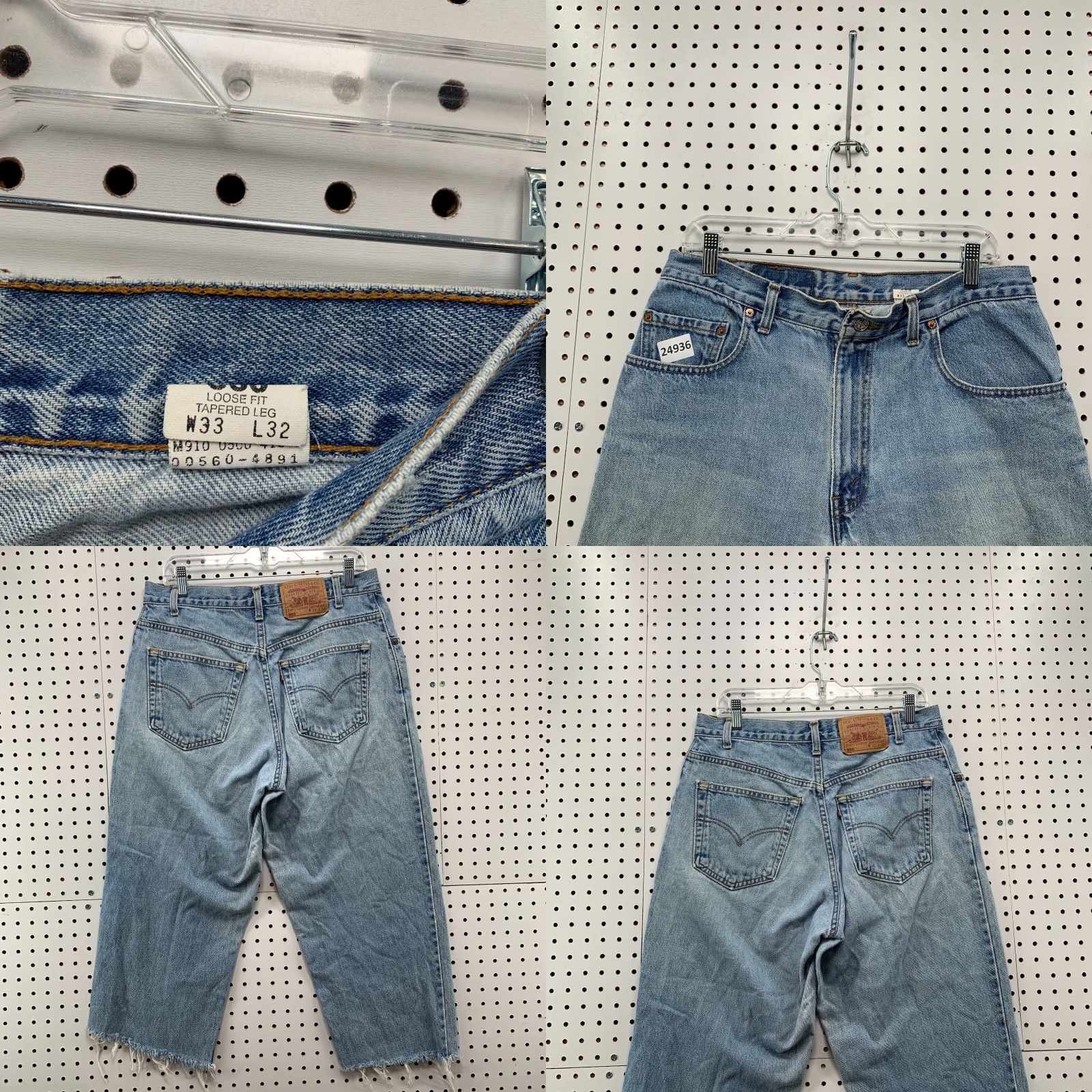 Levi's VINTAGE Levi's Jeans Main Selling Point: 560 Loose Fit Tapered Crop Leg Denim Men Size 32x22 Blue Mens 90s Levi's 560 Jeans Size US 32 / EU 48 - 8 Thumbnail