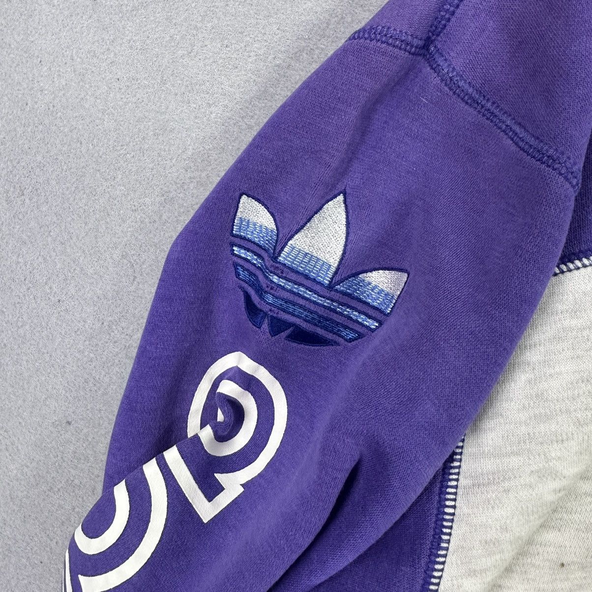 Adidas Vintage Adidas Trefoil Sweatshirt Purple White Size US M / EU 48-50 / 2 - 6 Thumbnail