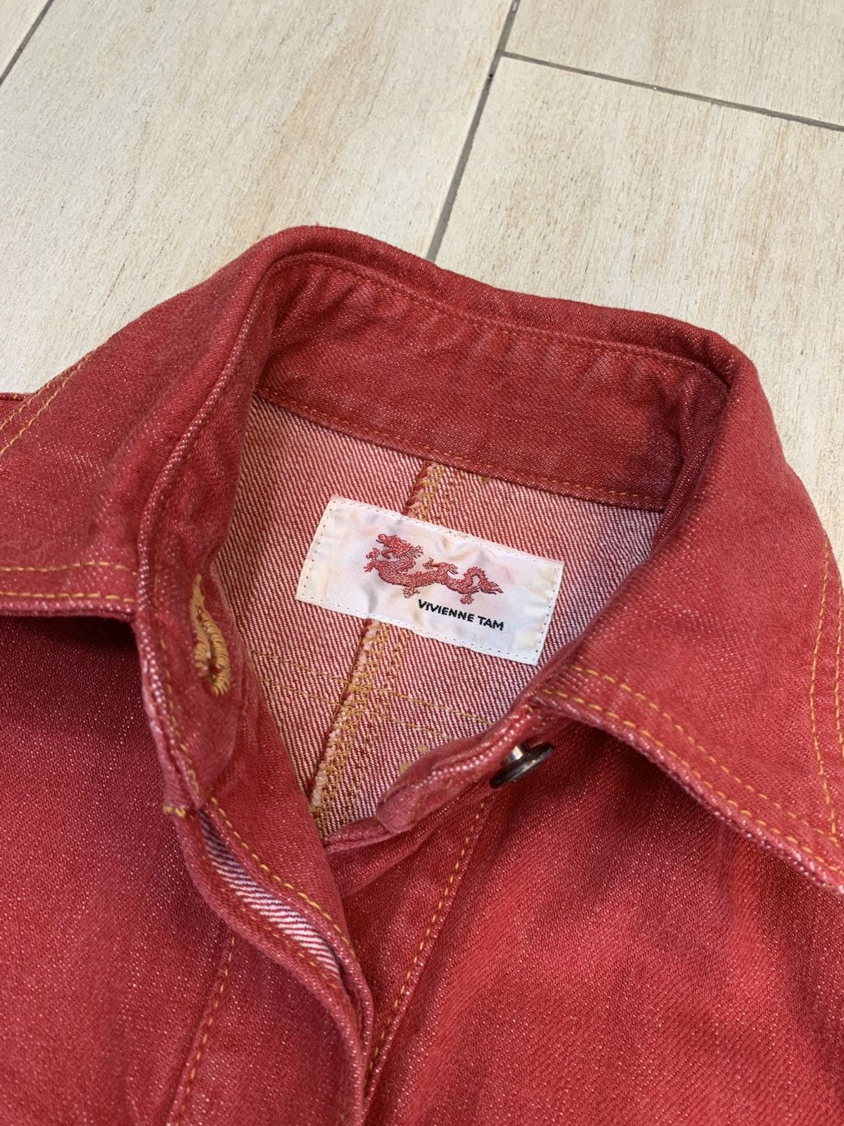 Vivienne Tam Vivienne Tam Dragon Embroidered Denim Jacket Size XS / US 0-2 / IT 36-38 - 6 Thumbnail