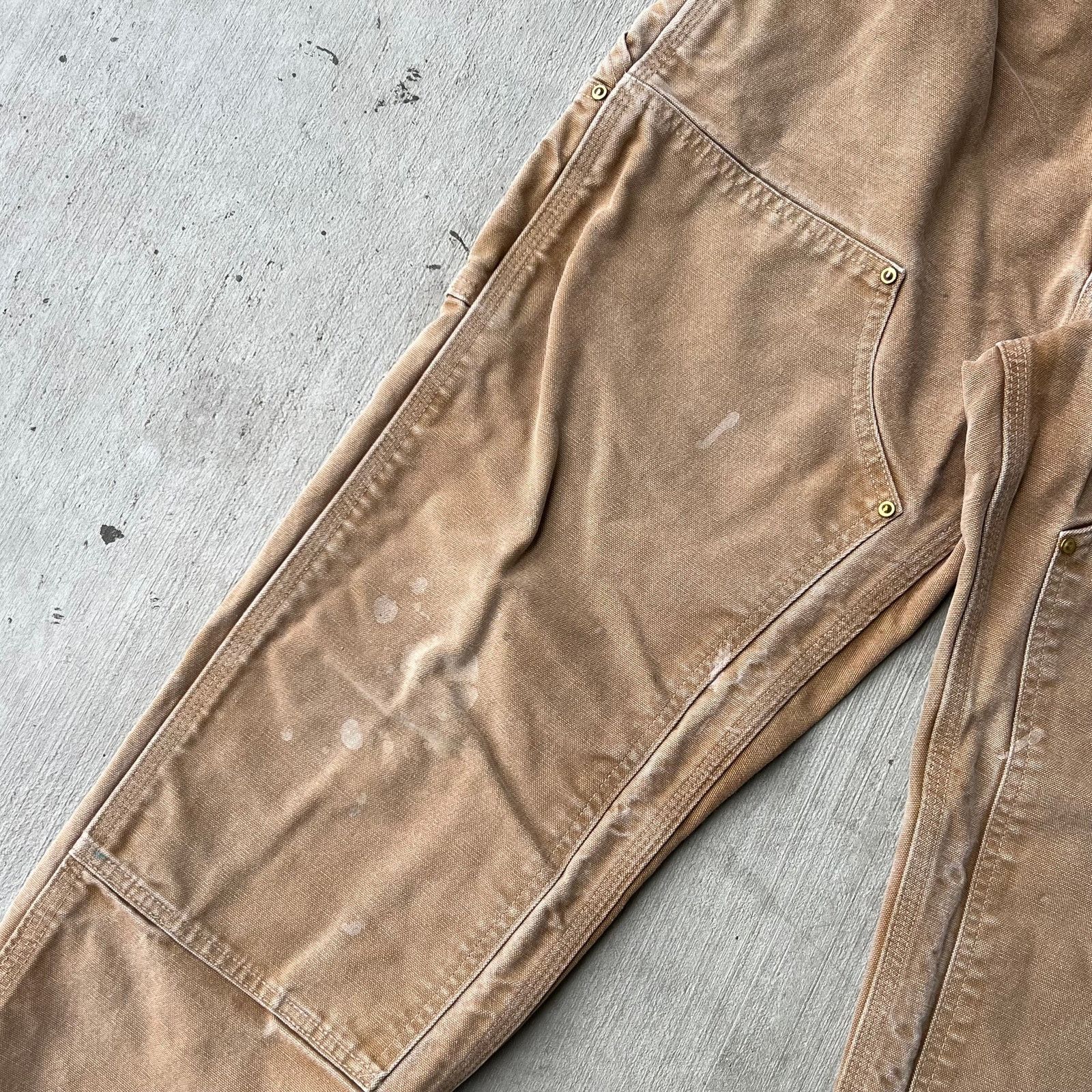 Carhartt × Vintage Carhartt faded brown double knee work wear carpenter pants Size US 31 - 9 Thumbnail
