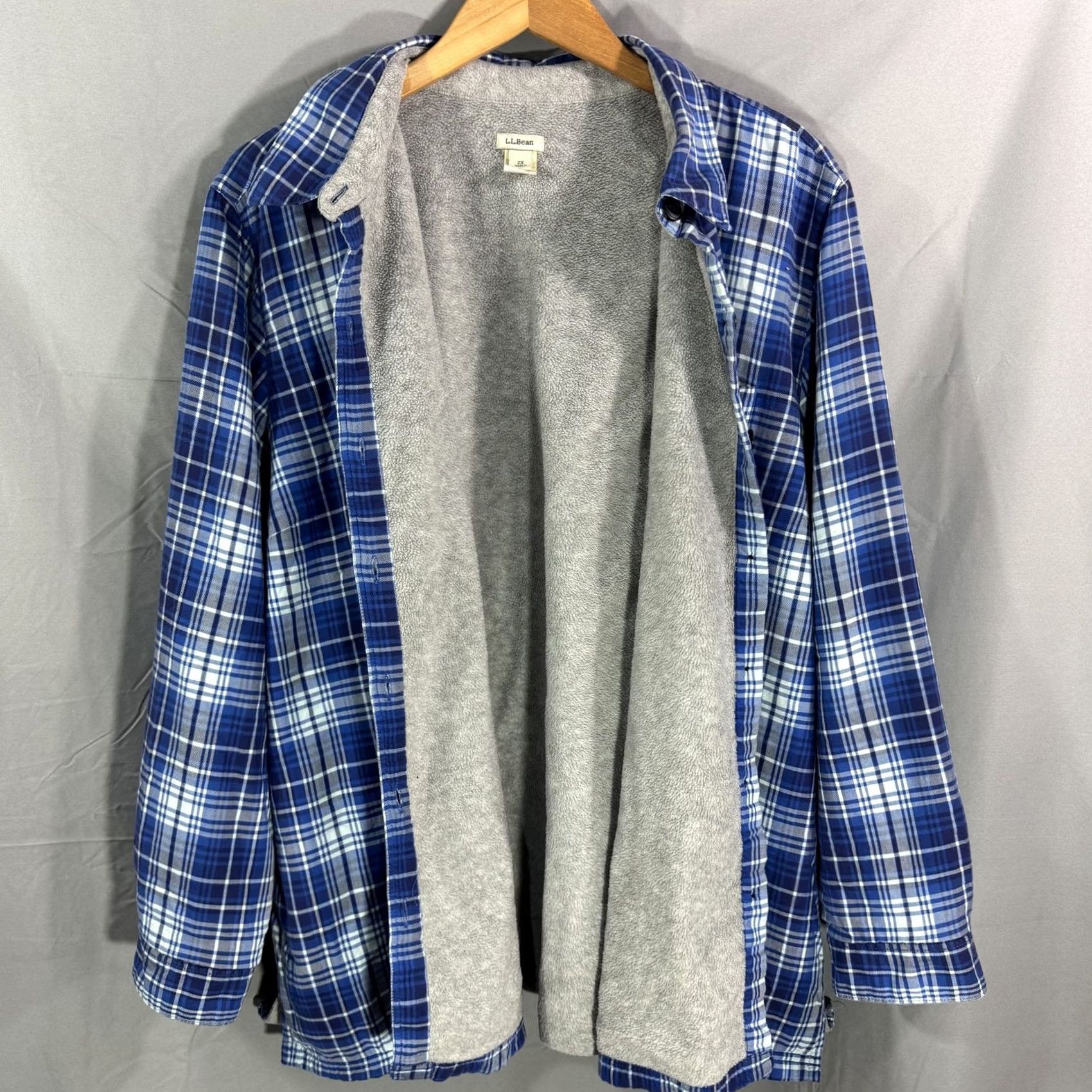 Vintage VINTAGE LL Bean Shirt Mens 2XL Blue Plaid Fleece Lined Button Down Outdoor Casual Warm Size US XXL / EU 58 / 5 - 3 Thumbnail