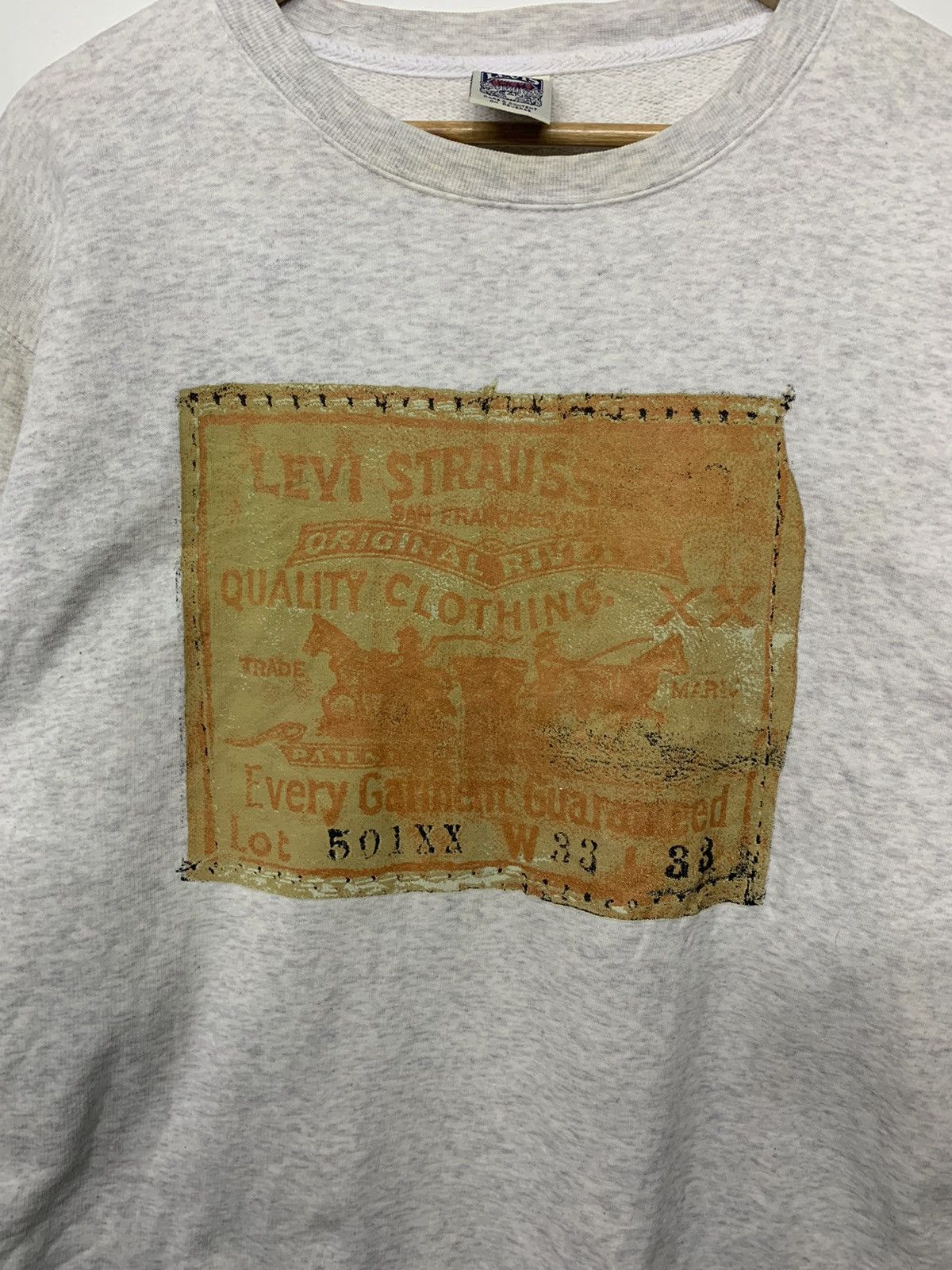 Levi's × Vintage Vintage Levis 501 Big Logo Sweatshirt Made In Usa Size US L / EU 52-54 / 3 - 3 Thumbnail