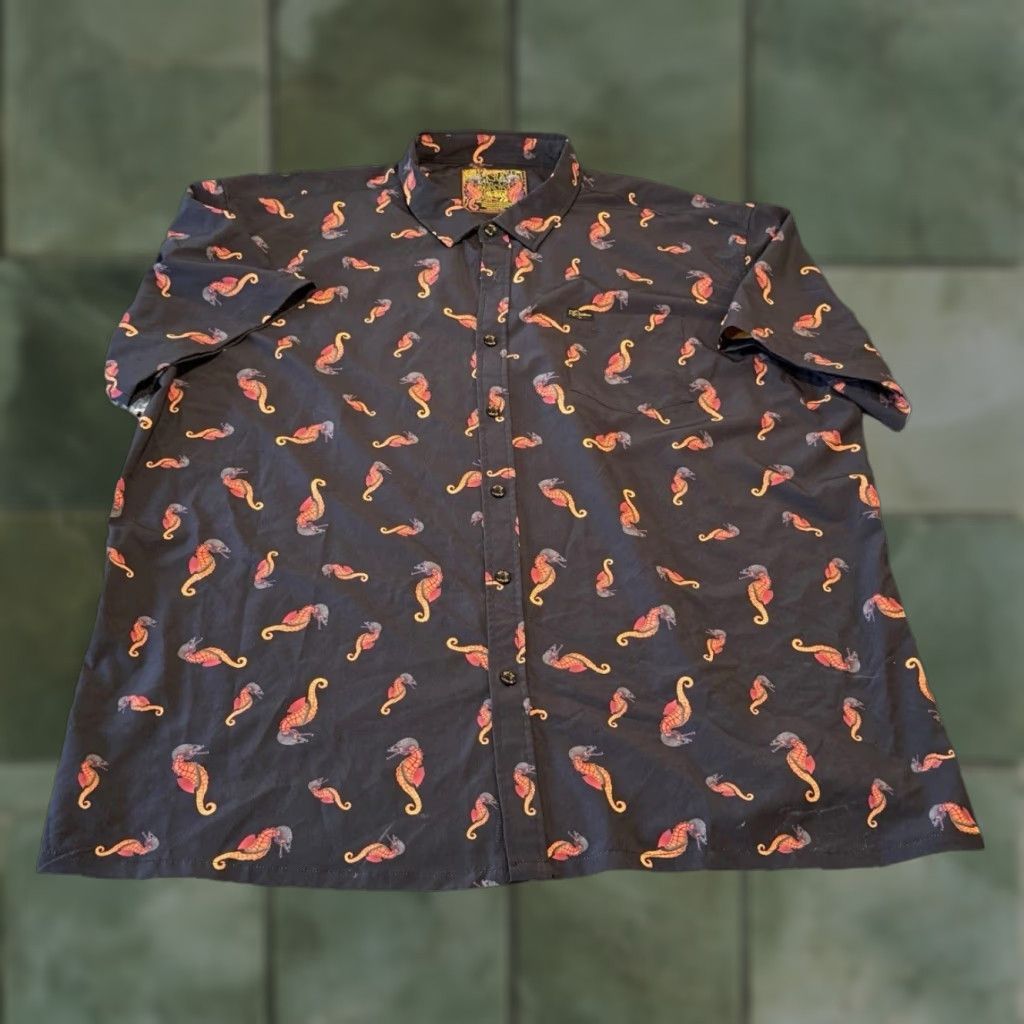 Etro VINTAGE Retro Rifle Men’s Short Sleeve Button Up Shirt 3XL Seahorse Multi 90s Retro Size US 39 - 1 Thumbnail