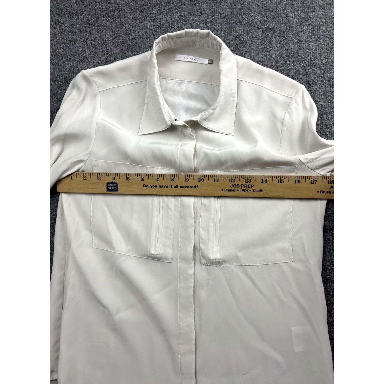 Vintage Elaine Kim Shirt Womens XS Silk Long Sleeve Button-Up Pockets Blouse White Size XS / US 0-2 / IT 36-38 - 5 Thumbnail