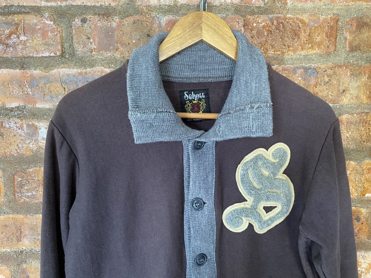 Japanese Brand × Schott 1990s Schott ''S" Patch knit heavy cardigan Size US S / EU 44-46 / 1 - 3 Thumbnail