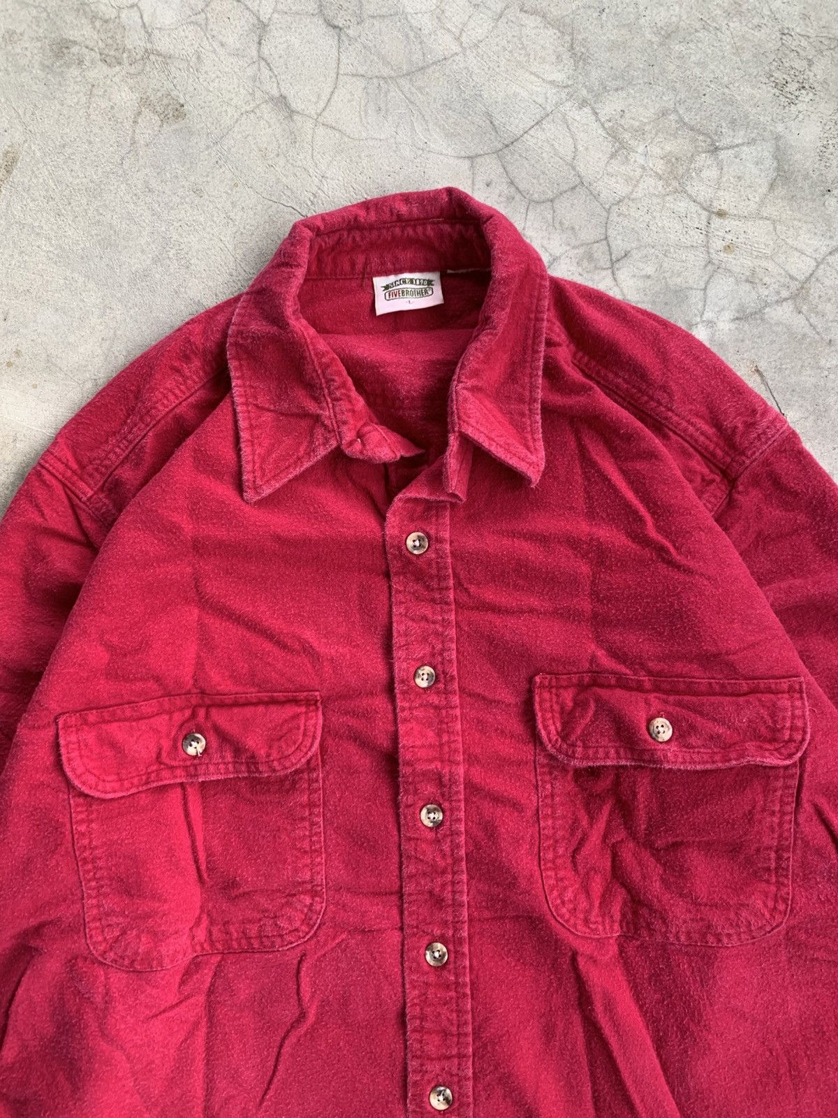 Vintage Cropped button up shirt double pocket fivebrother boxy Size US L / EU 52-54 / 3 - 5 Thumbnail
