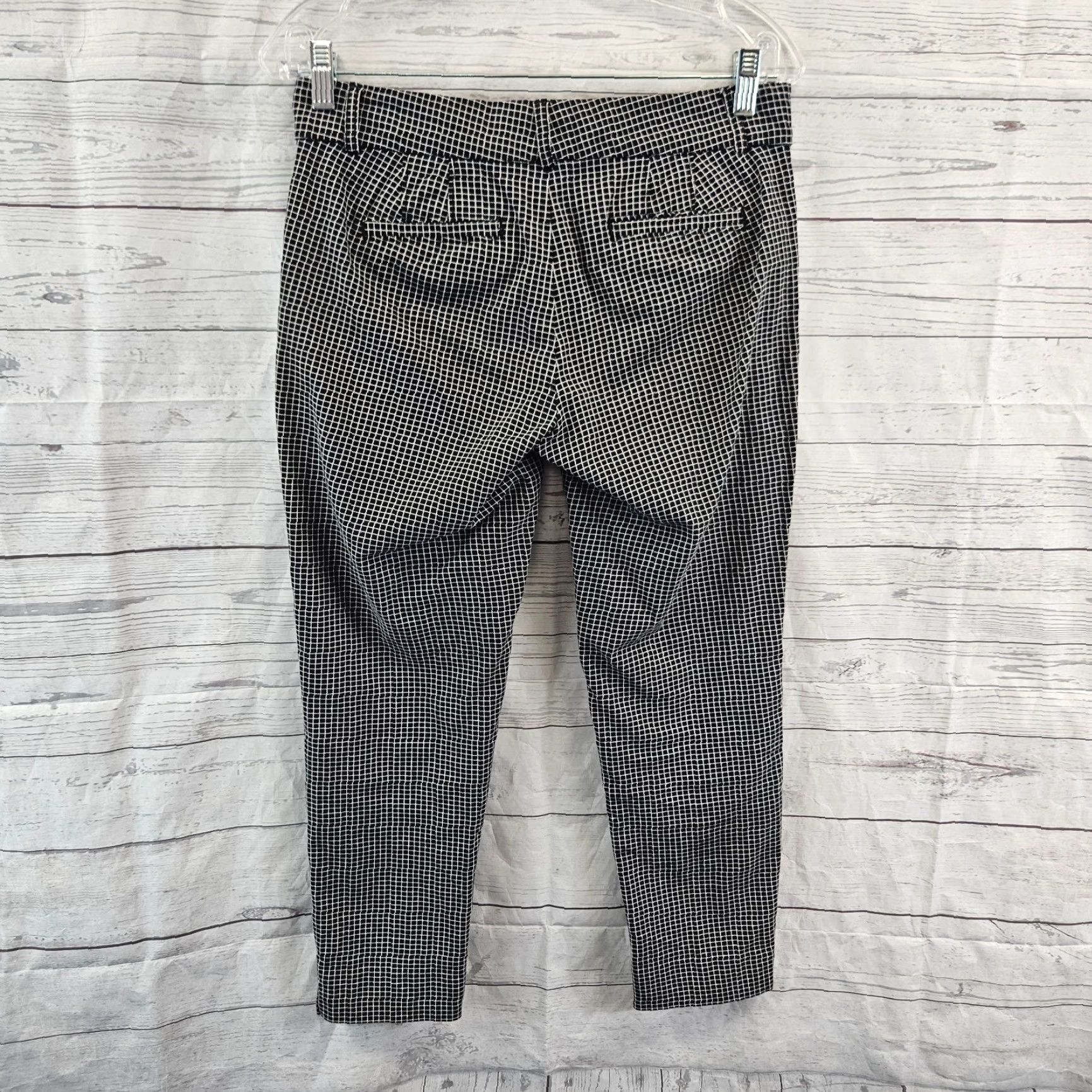 Banana Republic Banana Republic Womens Cropped Pants 4P Black White Low Rise Slim Fit Petite B Size 27" / US 4 / IT 40 - 3 Thumbnail