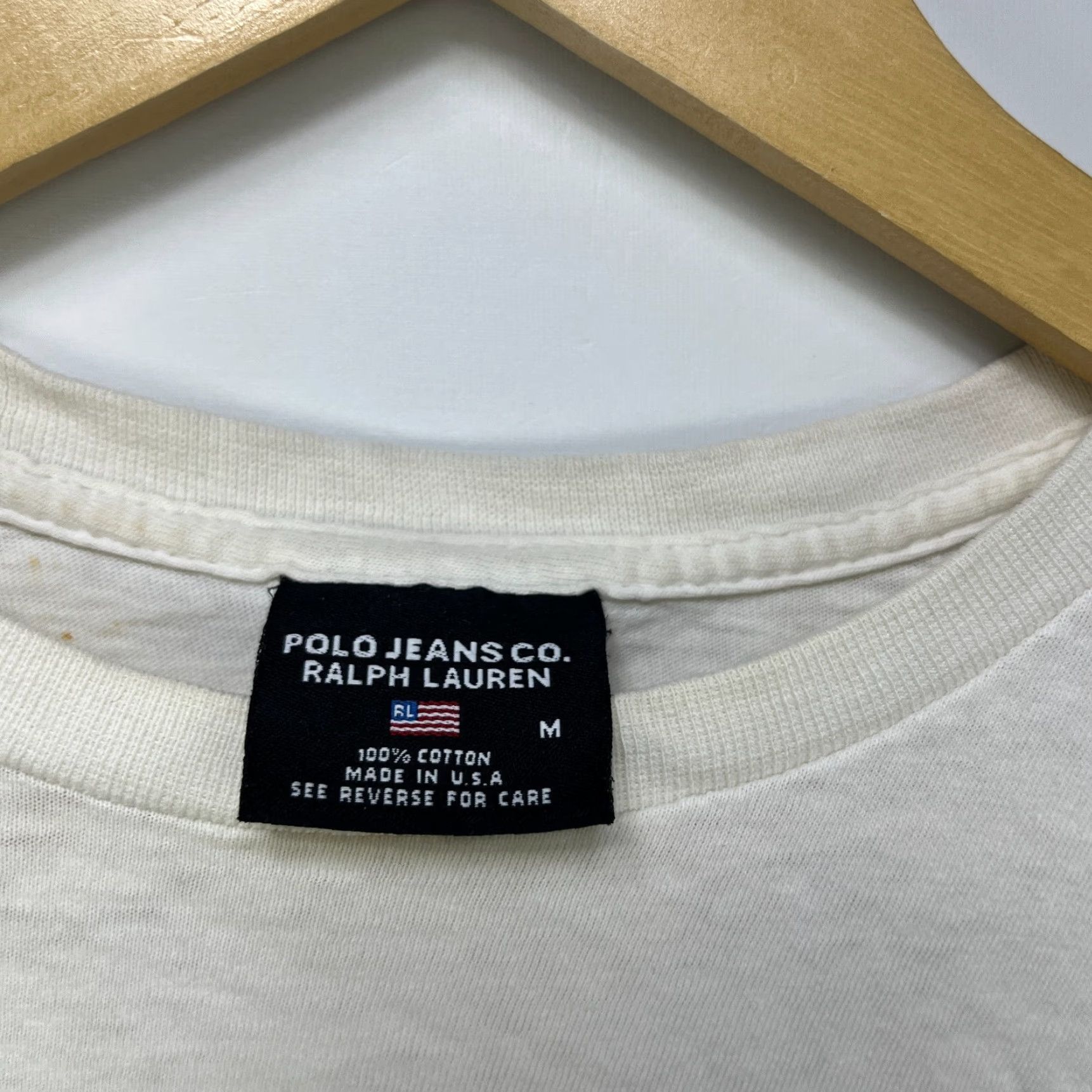 Ralph Lauren VINTAGE 90s Polo Ralph Lauren T-Shirt Mens M White 90s KAWS x Uniqlo Jeans? Size US M / EU 48-50 / 2 - 3 Thumbnail