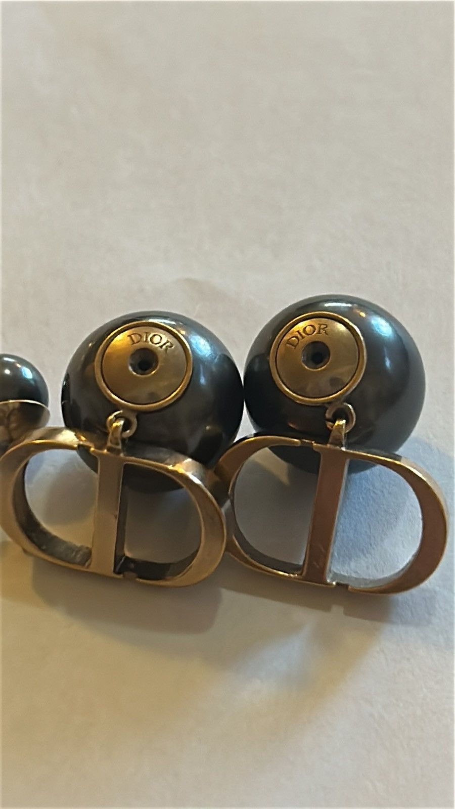 Dior DIOR TRIBALES Earrings Bronze-Finish Metal and Gray Resin Size ONE SIZE - 5 Thumbnail
