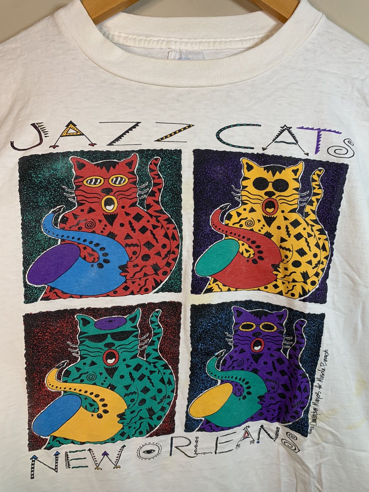 Vintage RARE* Vintage 1992 Jazz Cats New Orleans Single Stitch Shirt Size US L / EU 52-54 / 3 - 2 Thumbnail