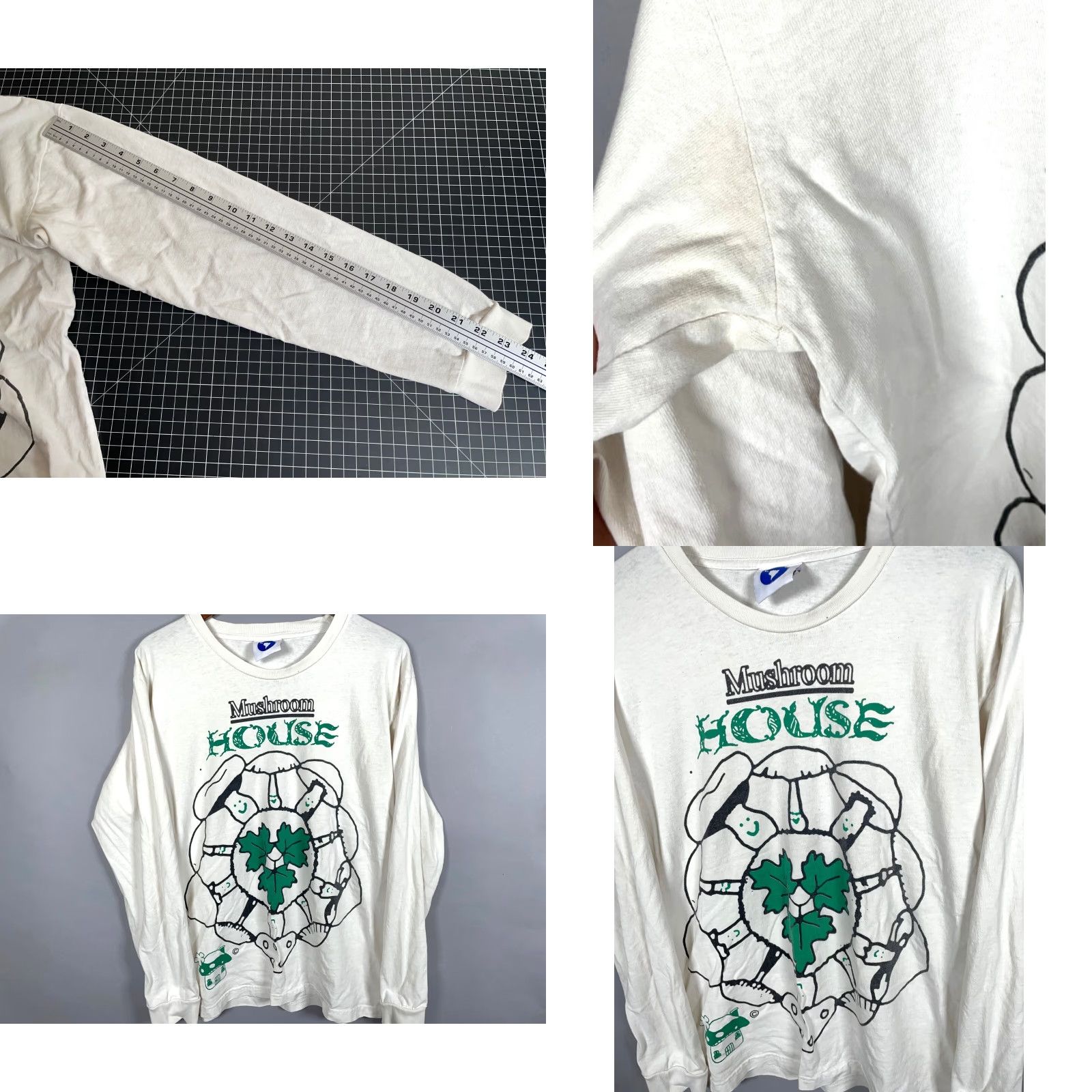 Online Ceramics VINTAGE No, Online Ceramics Have Fungai Mushrooms Long Sleeve Shirt Adult Medium White Have Fungai Mushrooms Graphic Print Hippie 1990s Mens Size US M / EU 48-50 / 2 - 8 Thumbnail