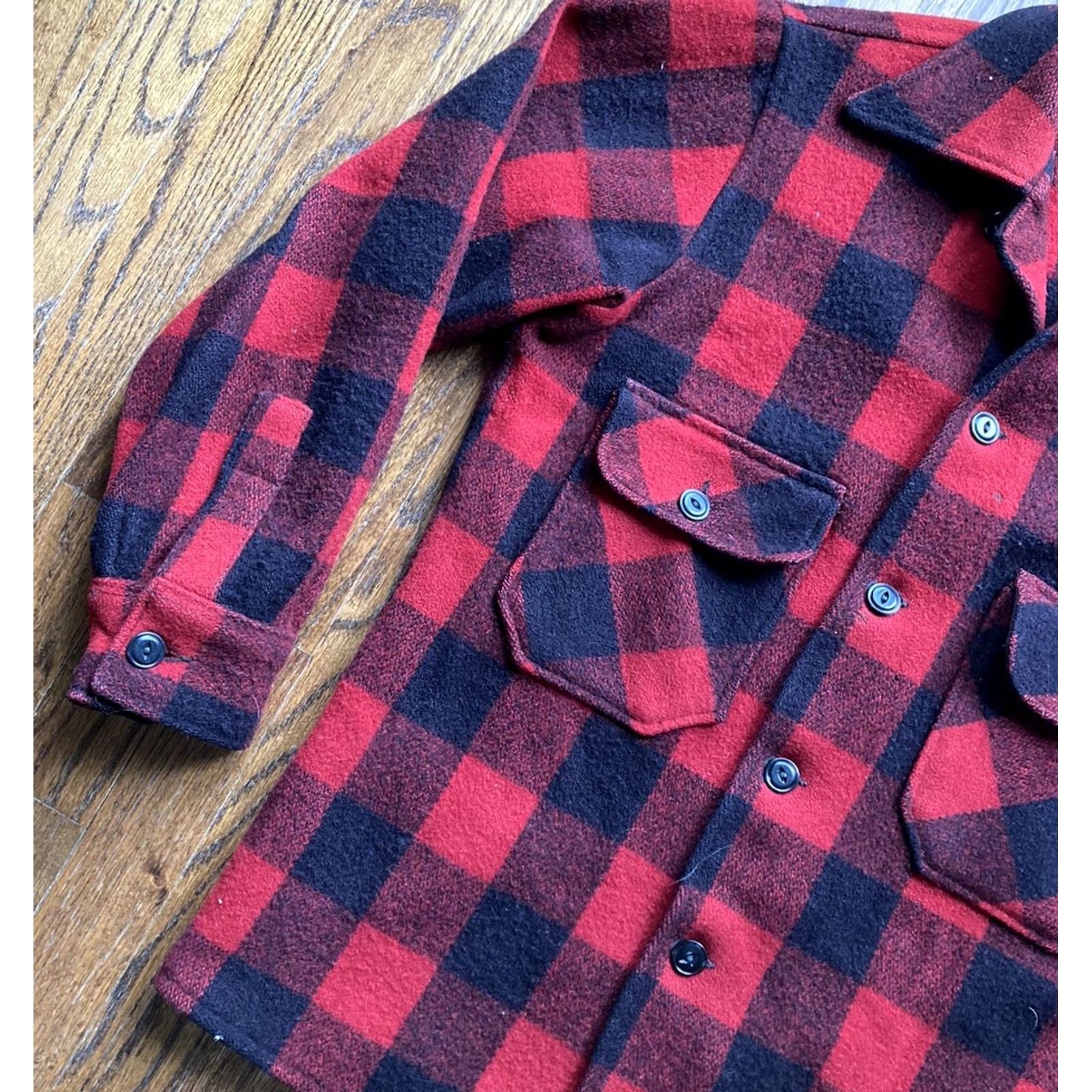 CO VINTAGE J.O. Ballard & Co Shirt Mackinaw Wool Buffalo Plaid Jacket Large L 1950s Buffalo Plaid Mens Wool Jacket Size US L / EU 52-54 / 3 - 2 Thumbnail