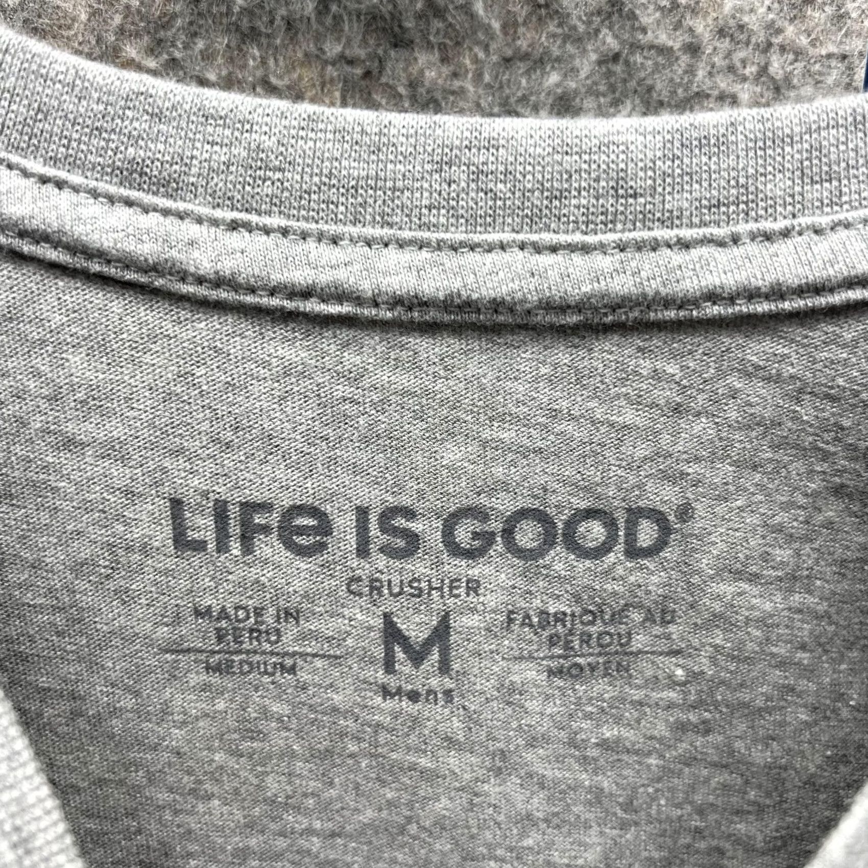 Life is Good Life is Good Shirt Men Medium Adult Gray Crusher Tee Crewneck Short Sleeve Logo | Beer Theme | Life is Good Crusher Tee | Cotton | Regular Fit Size US M / EU 48-50 / 2 - 5 Thumbnail