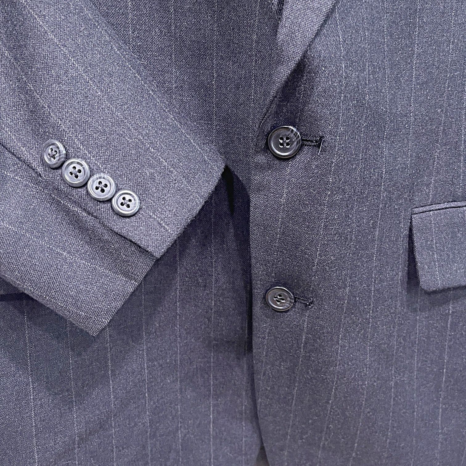 Jos. A. Bank Jos A Bank Flannel Striped Suit Gray Vintage USA Made 42L 36 Size 42L - 4 Thumbnail