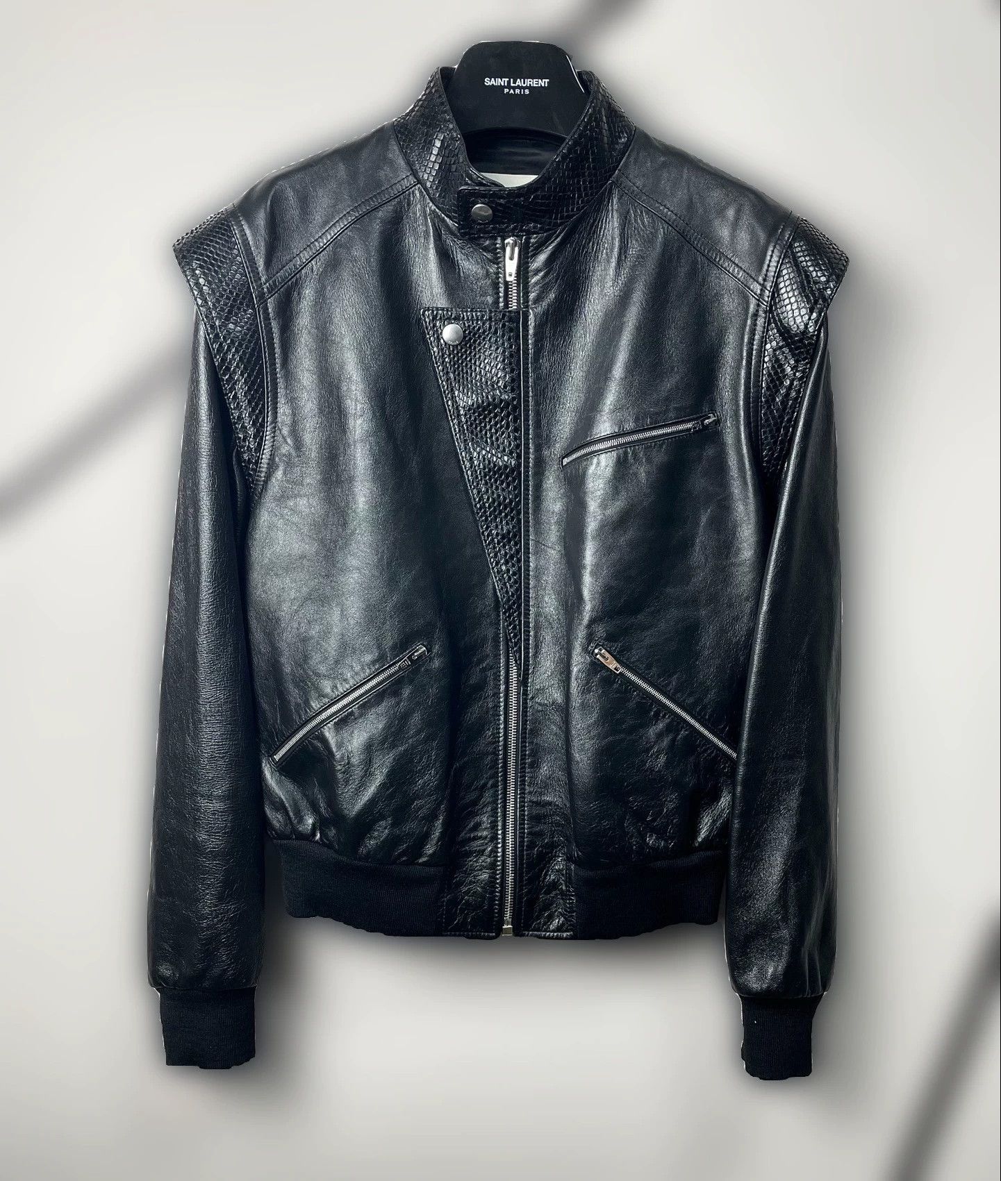Celine × Hedi Slimane 19SS Rhinestones Leather Jacket sz44 | Grailed